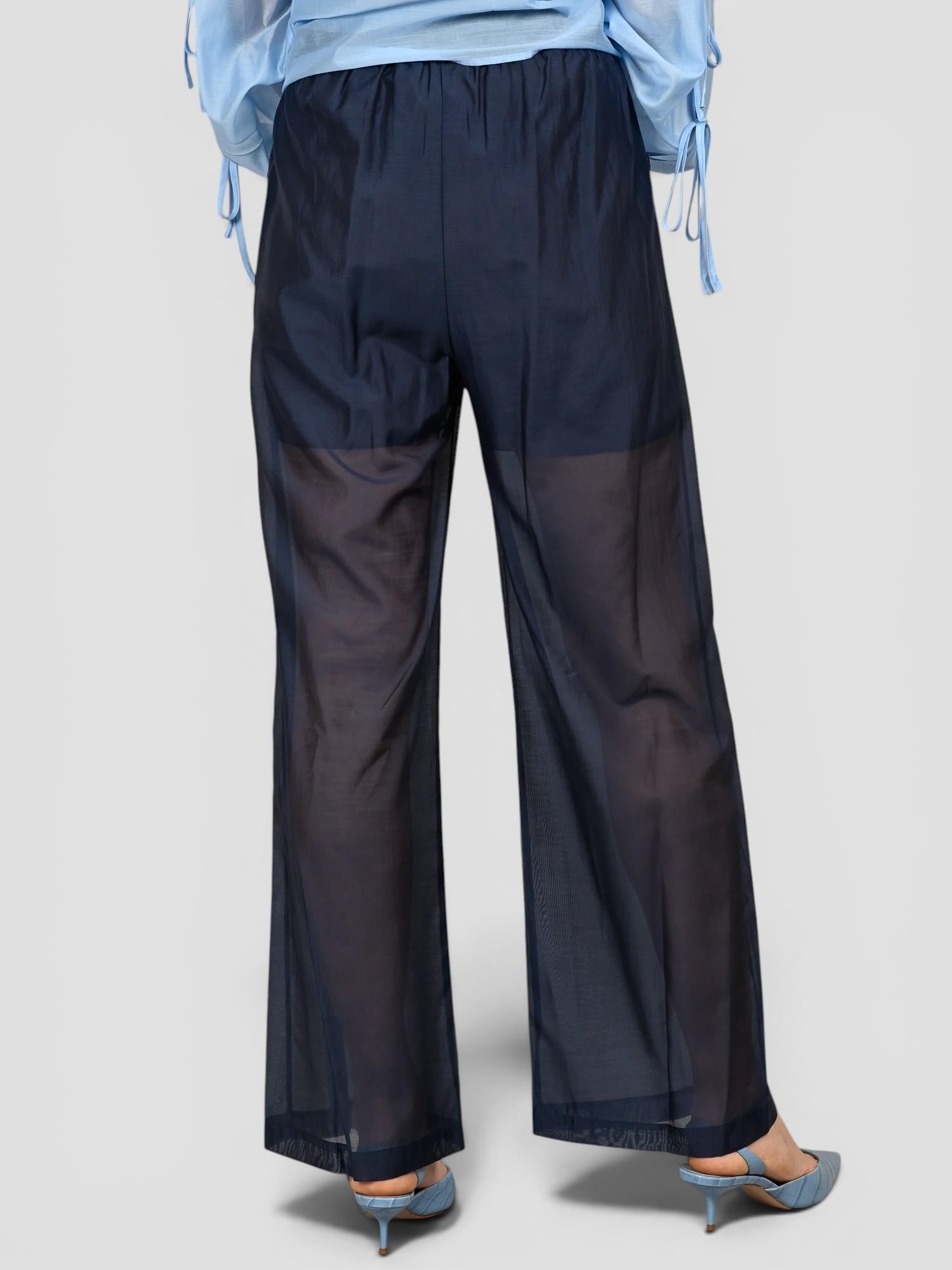 Pantalone blu WW31821 mussola WW31821 BLU WHITE WISE