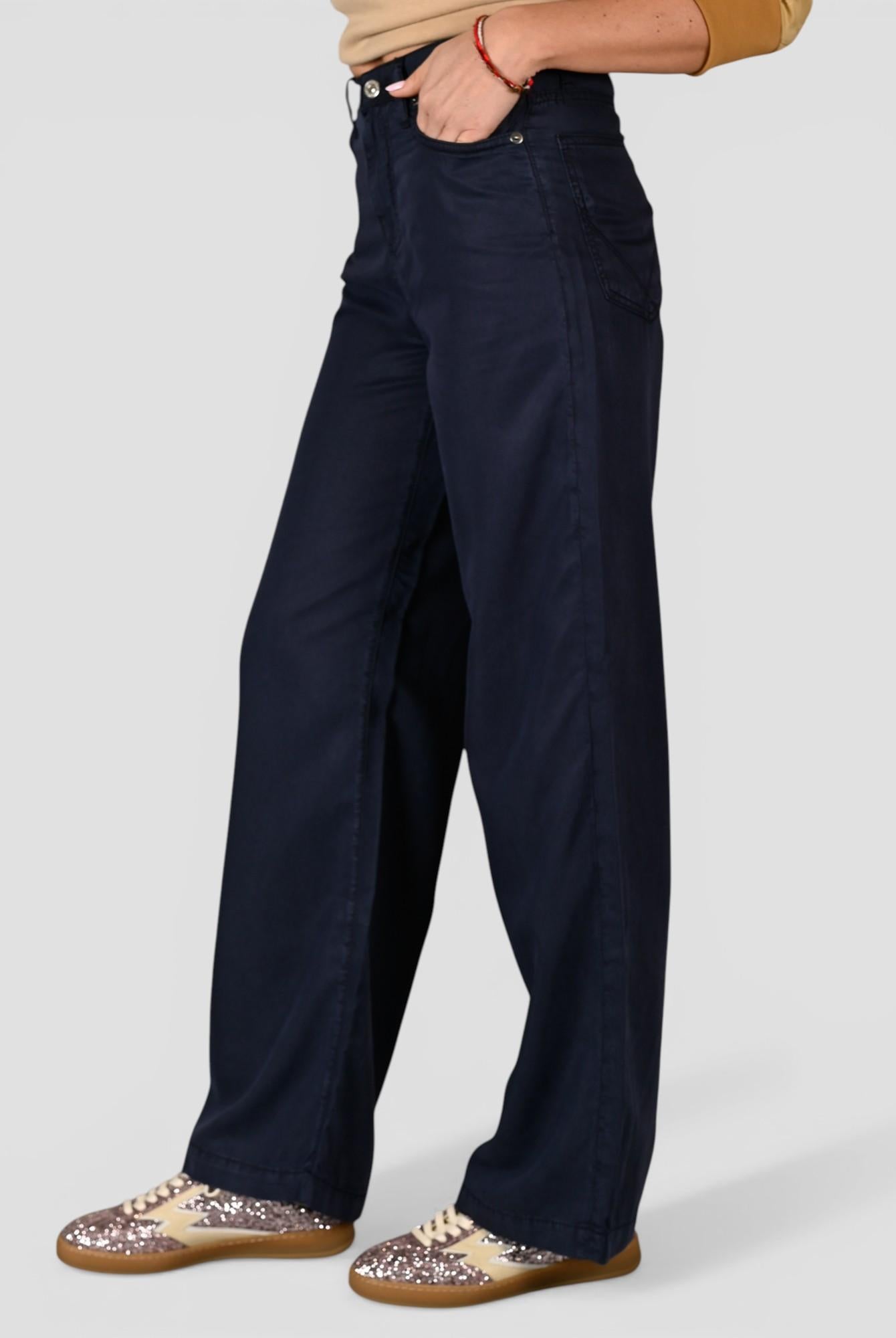 Pantalone blue navy MARTA WOMAN tencell MARTA WOMAN BLUE ROY ROGER'S