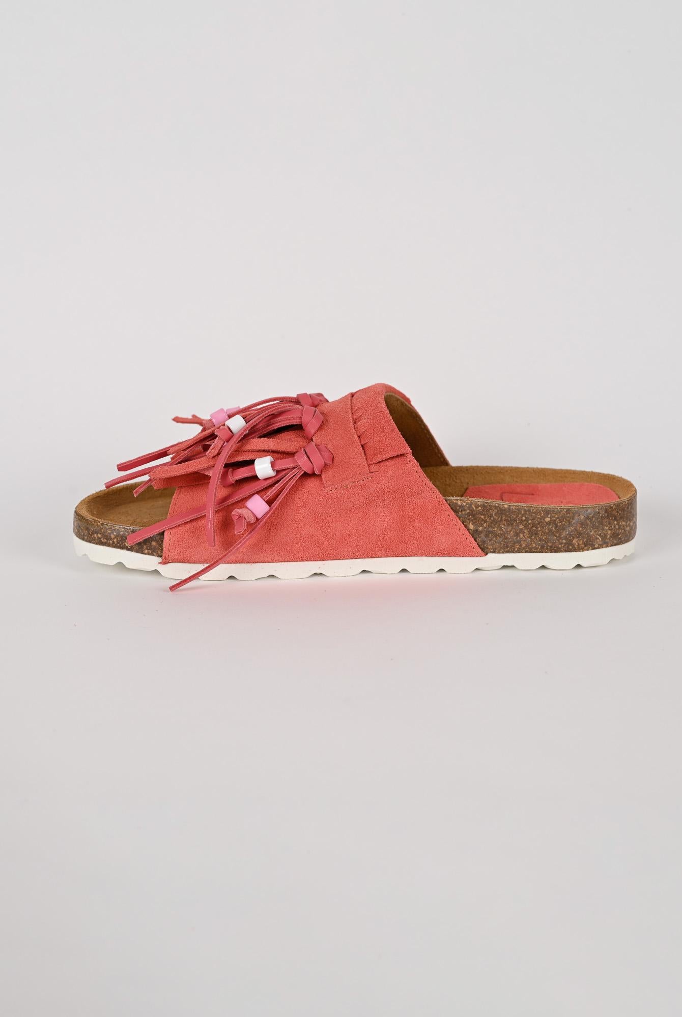 Ciabatta frange MAITE PASTEL suede corallo MAITE PASTEL CORALLO LAGOA
