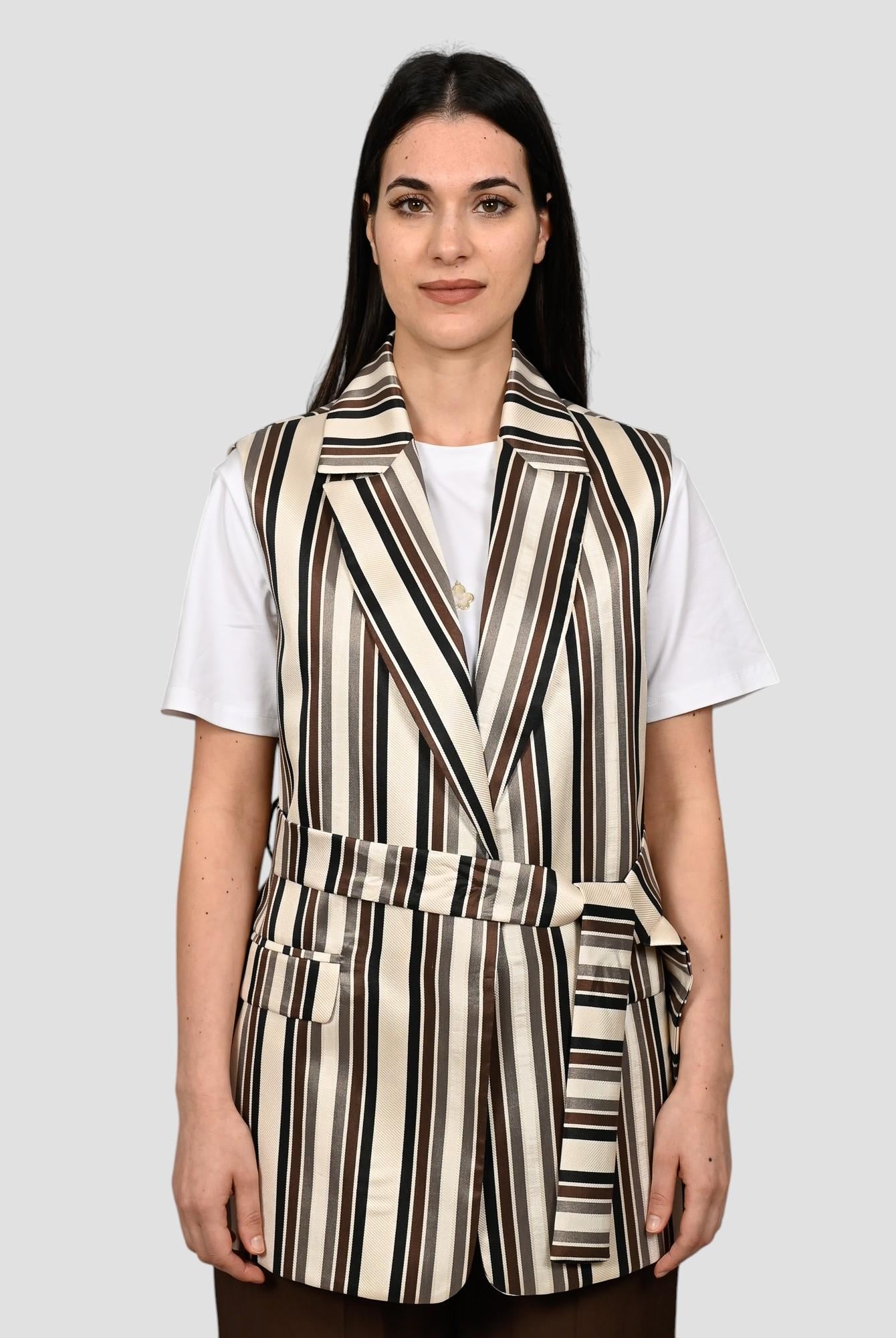Gilet rigato 25D7389 giacca con cintura 25D7389 UNICA TENSIONE IN