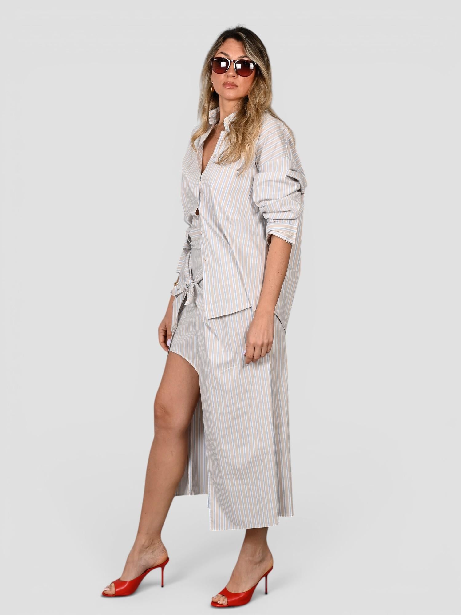 Camicia rigata C079 T021 popeline multicolore C079-T021 CHARDONNAY ISABELLE BLANCHE PARIS