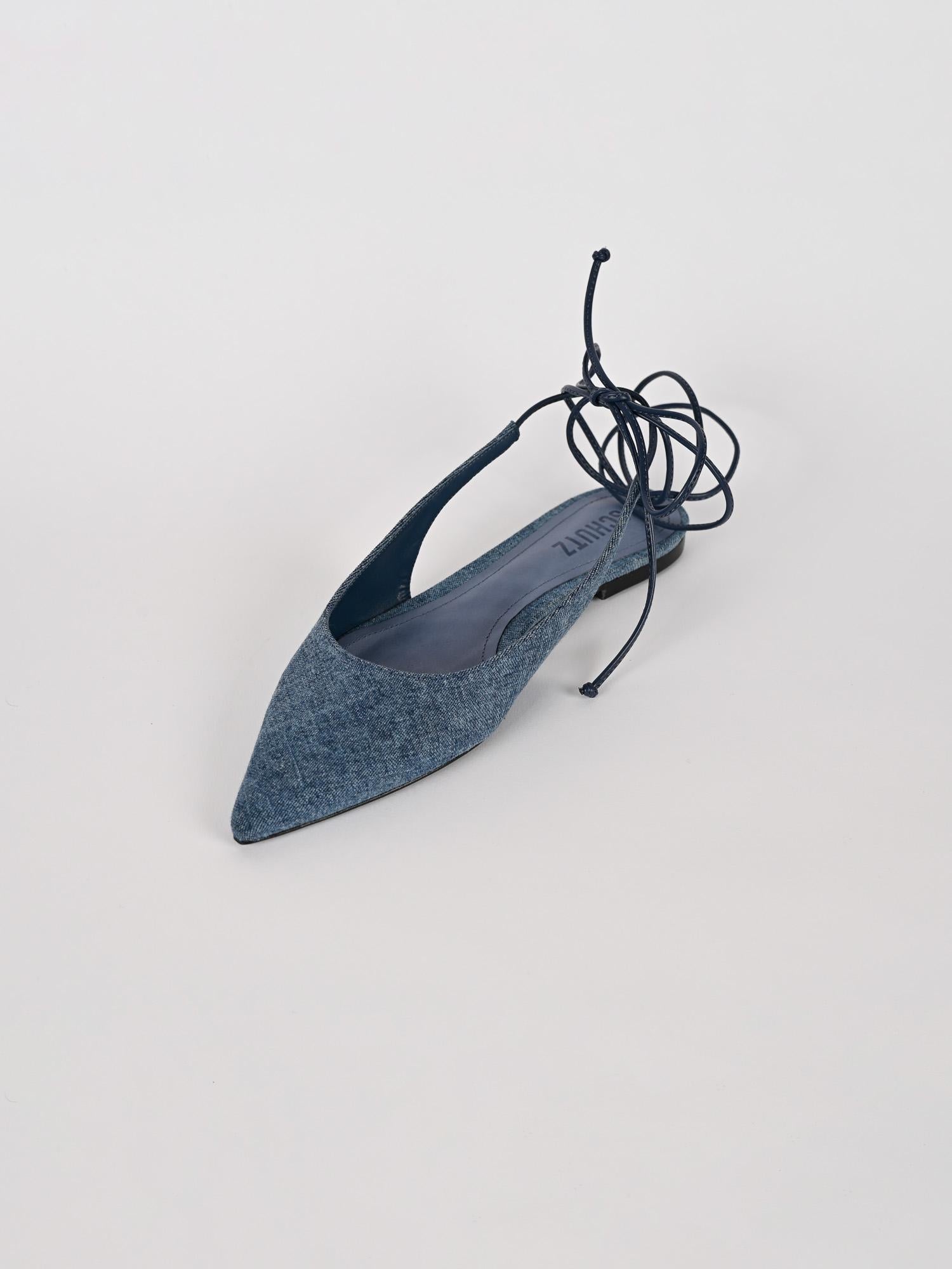 Slingback flats denim jeans marmorizado S220060048 DENIM SCHUTZ