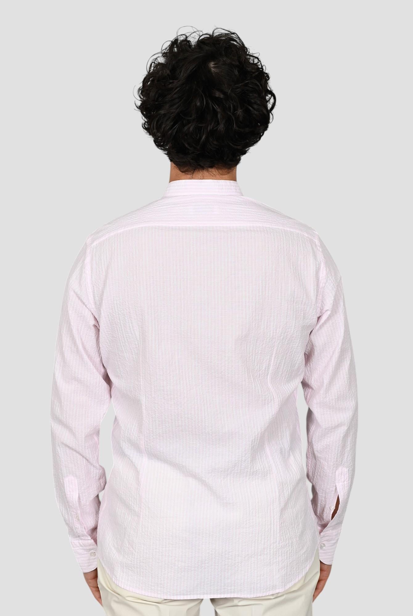 Camicia coreana ZF24 8158 rigata rosa ZF248158 002 MARCUS