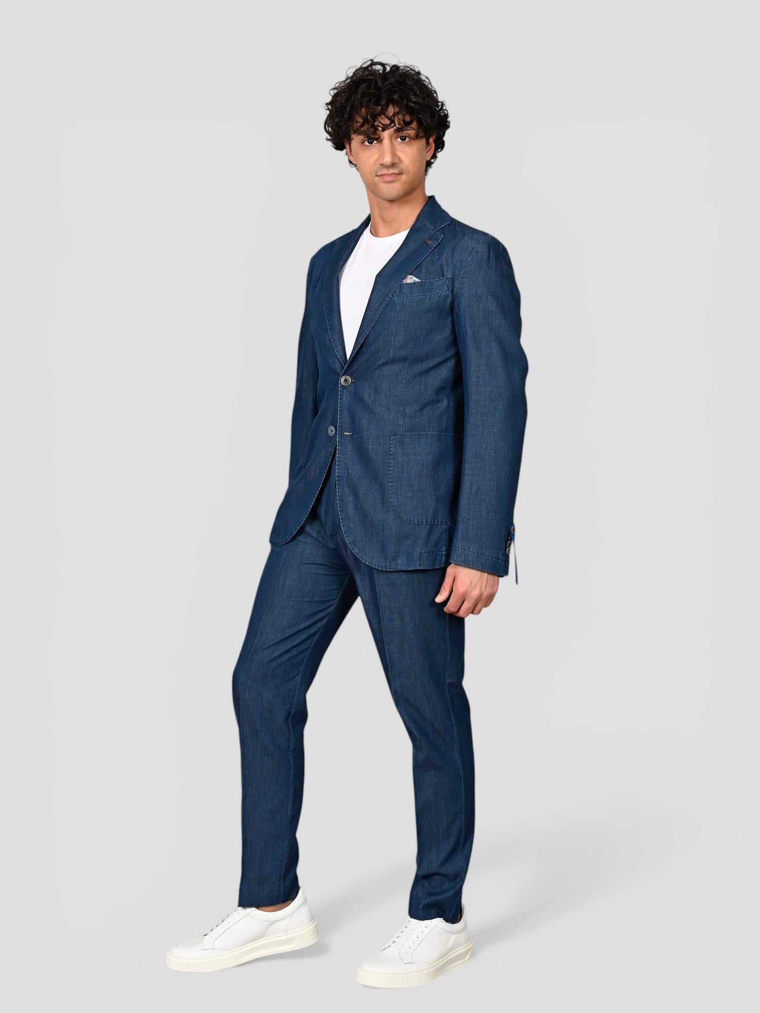 Abito denim SUIT 539 lino cotone SUIT539 DENIM BOB