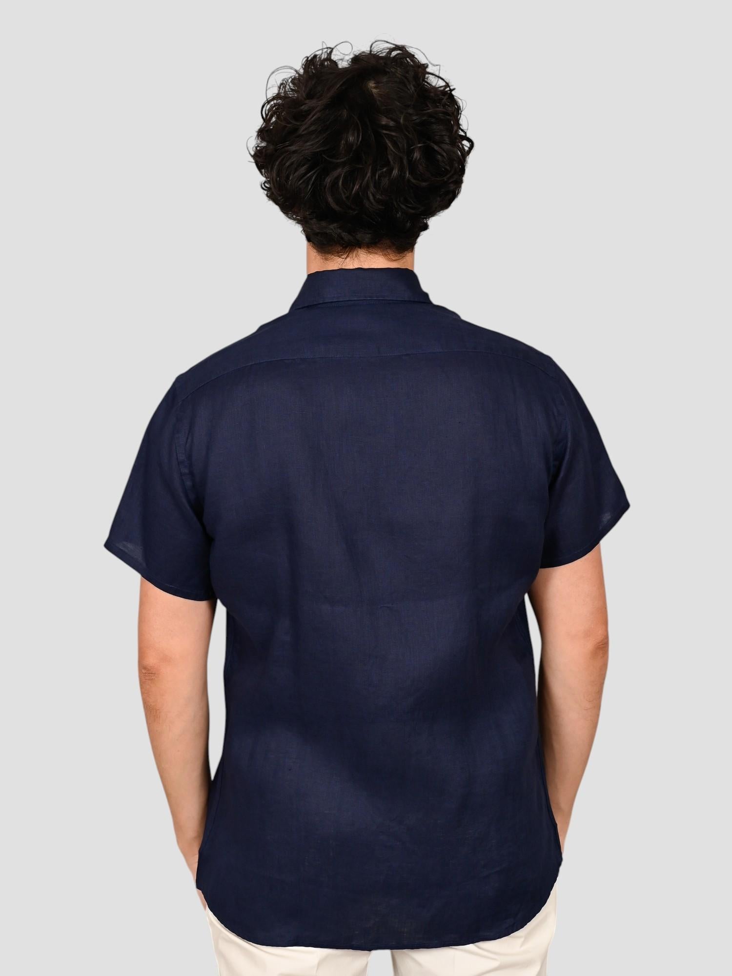 Camicia blu 16U4 8837 puro lino 16U48837 006 MARCUS
