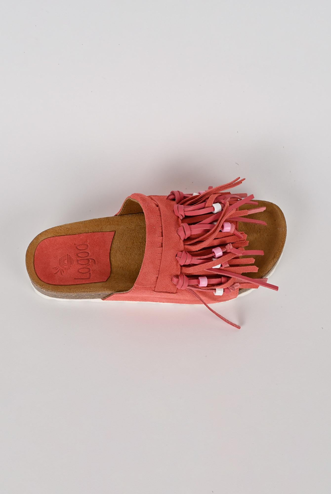 Ciabatta frange MAITE PASTEL suede corallo MAITE PASTEL CORALLO LAGOA