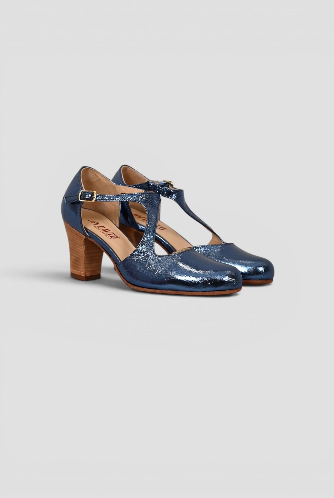 Décolleté blu AUDREY pelle laminata AUDREY 1 BLU JP/DAVID