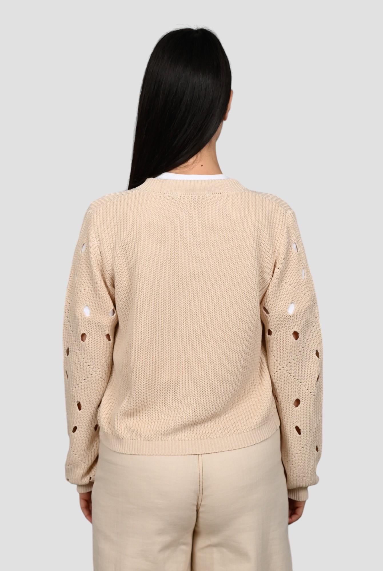Cardigan giacca WW31065 sabbia traforato WW31065 SABBIA WHITE WISE