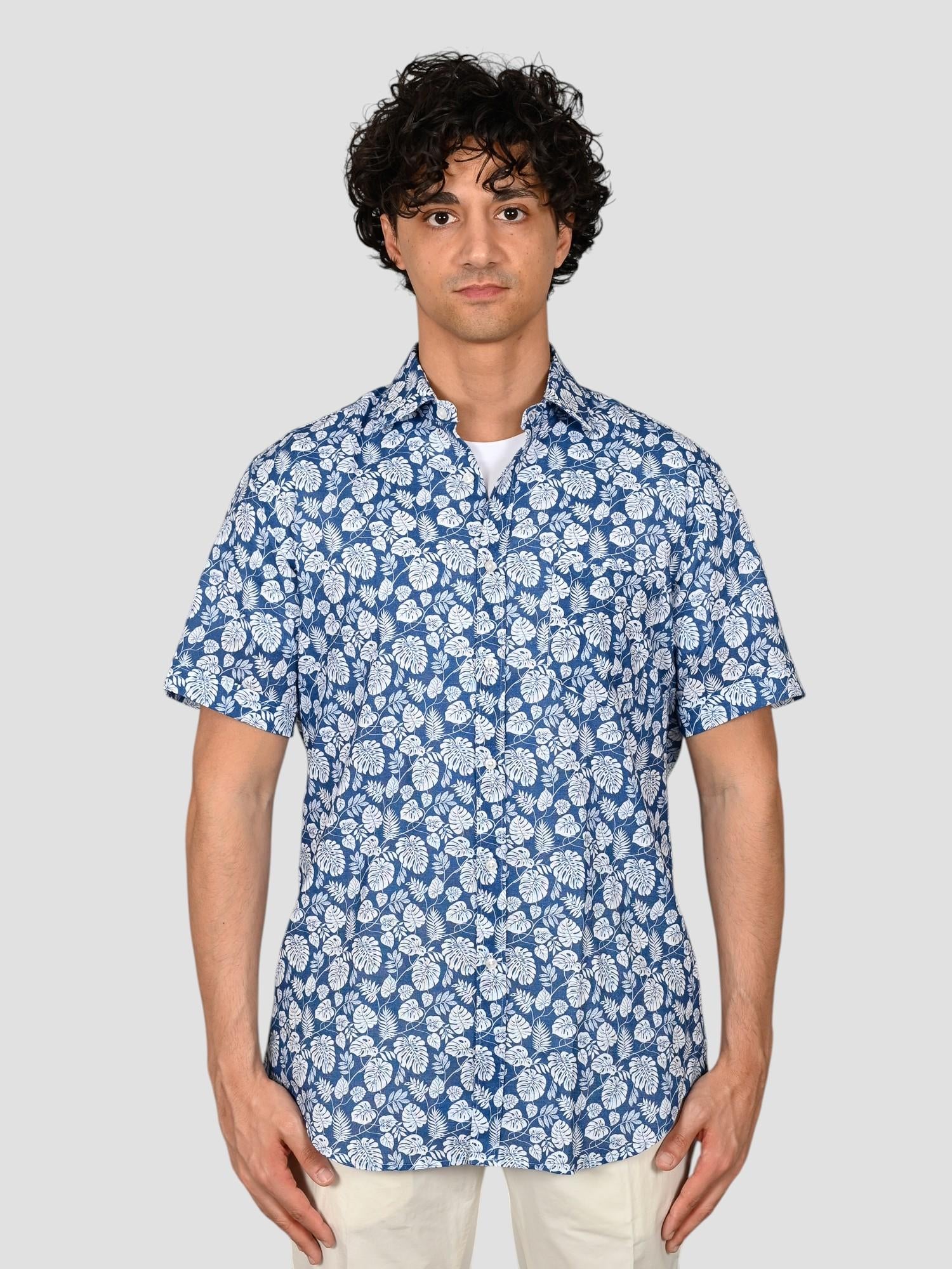 Camicia floreale TA66 8825 blu royal TA668825 003 MARCUS