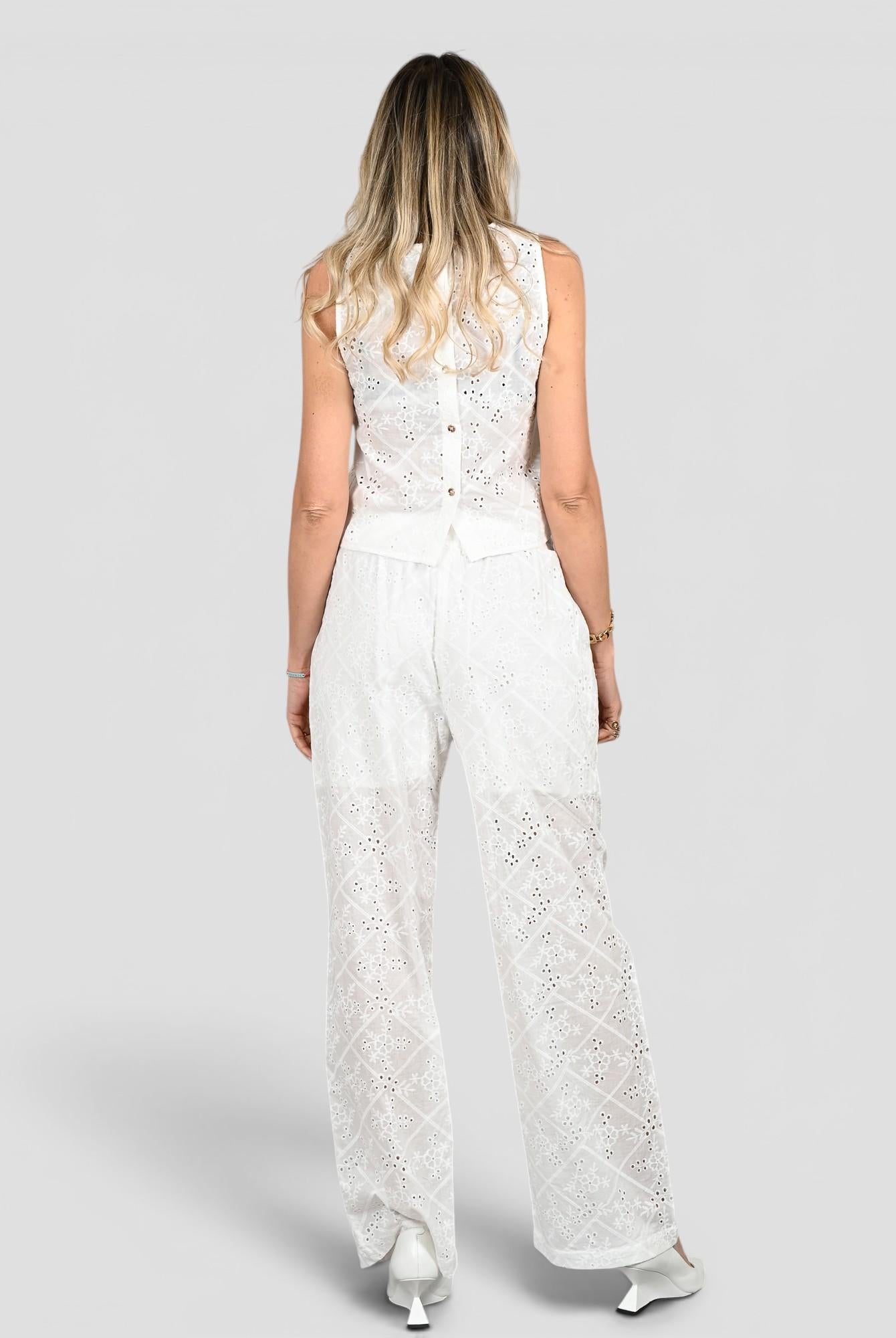 Casacca top WW31501 bianco pizzo sangallo WW31501 BIANCO WHITE WISE