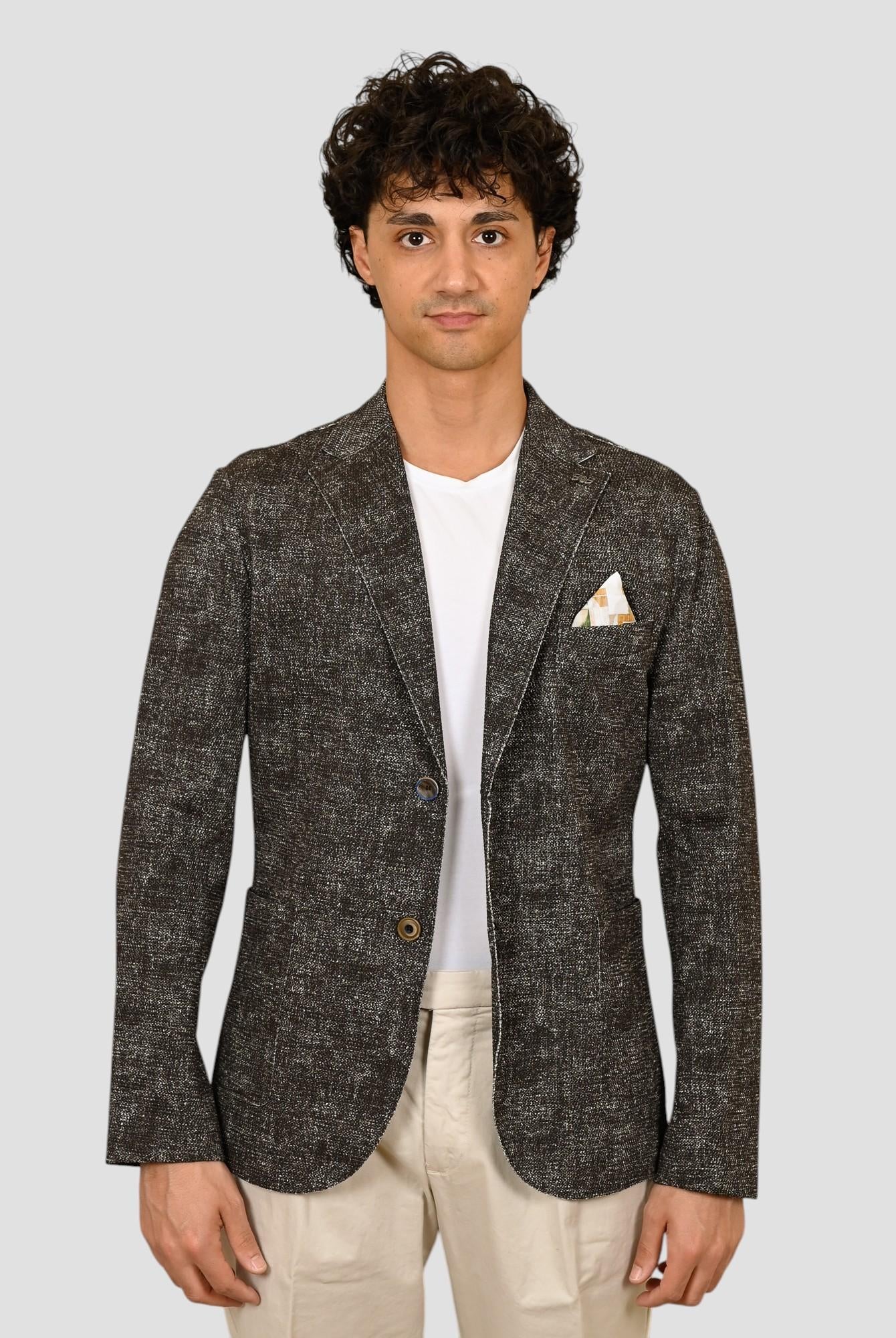 Giacca monopetto EASYX585 MORO lavorazione maglia EASYX585 MORO BOB