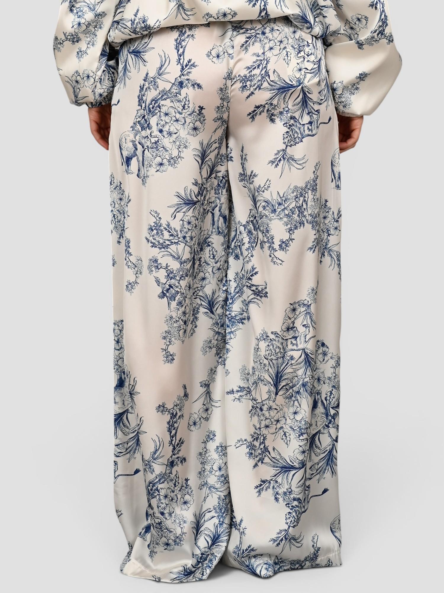 Pantalone rasatello S25P8110 floreale con coulisse S25P810 FLOREALE TENSIONE IN