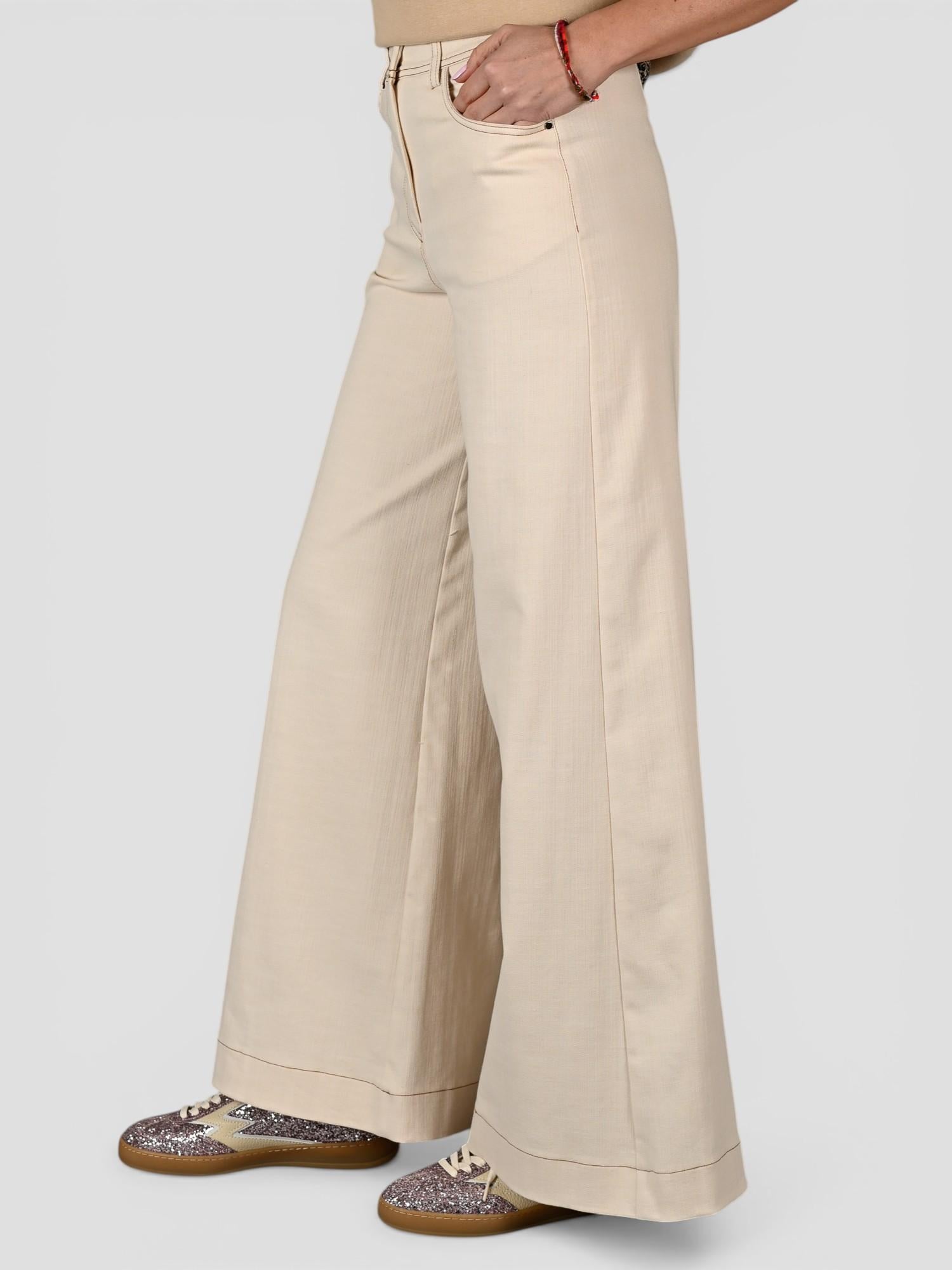 Pantalone palazzo WW31603 denim panna WW31603 PANNA WHITE WISE