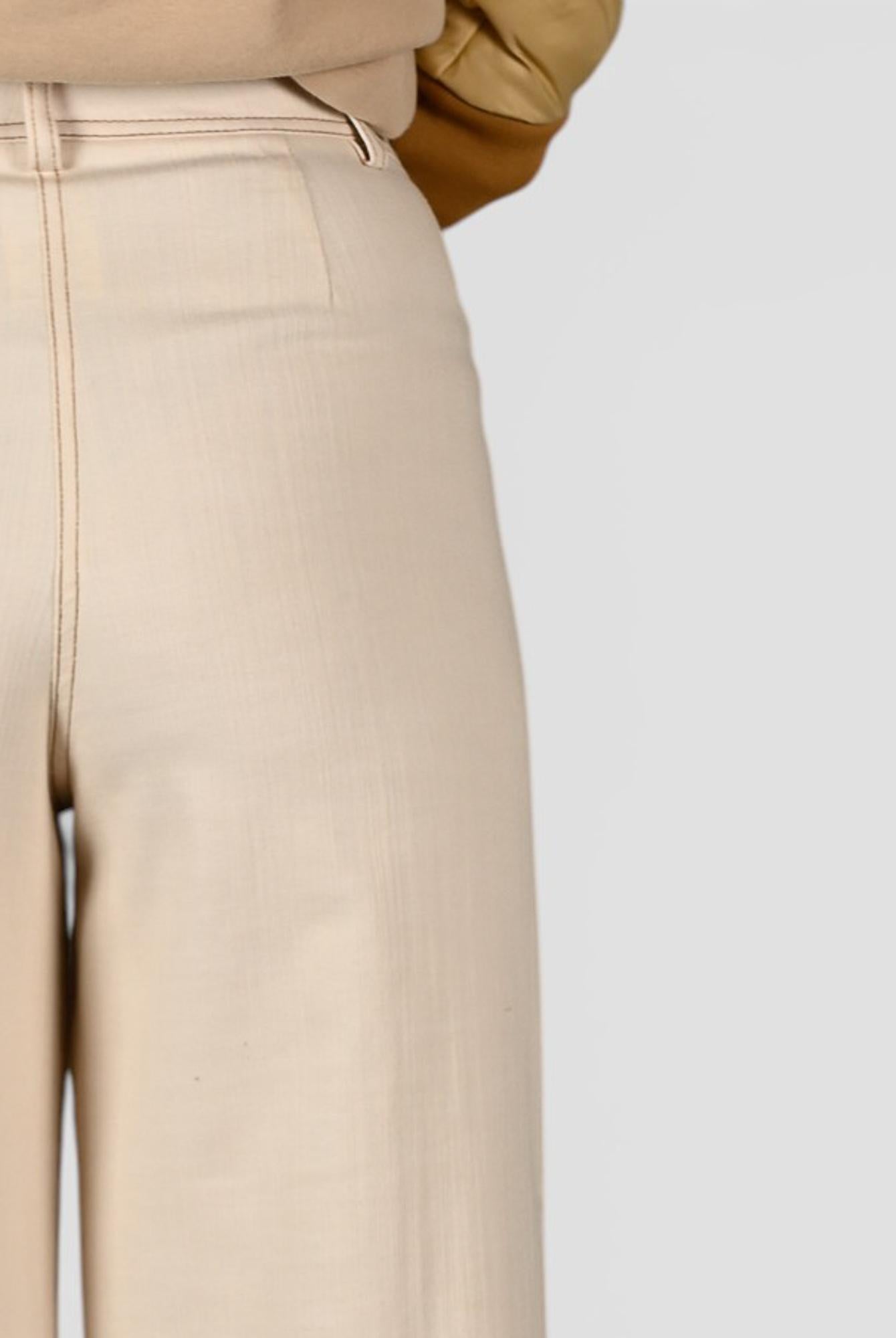 Pantalone palazzo WW31603 denim panna WW31603 PANNA WHITE WISE