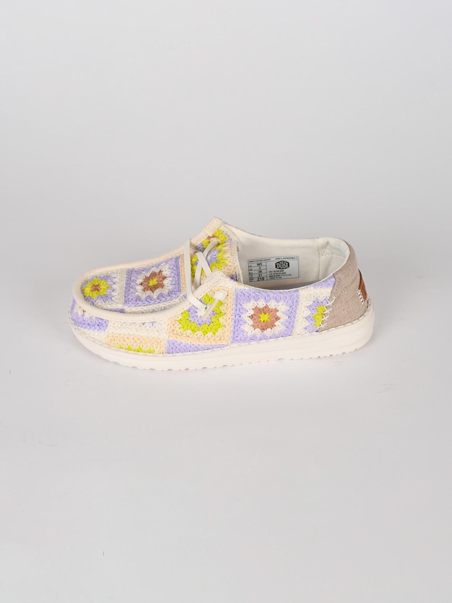 Slip-on chochet WENDY COTTAGE lavanda WENDY COTTAGE CROCHET LAVANDA HEY DUDE