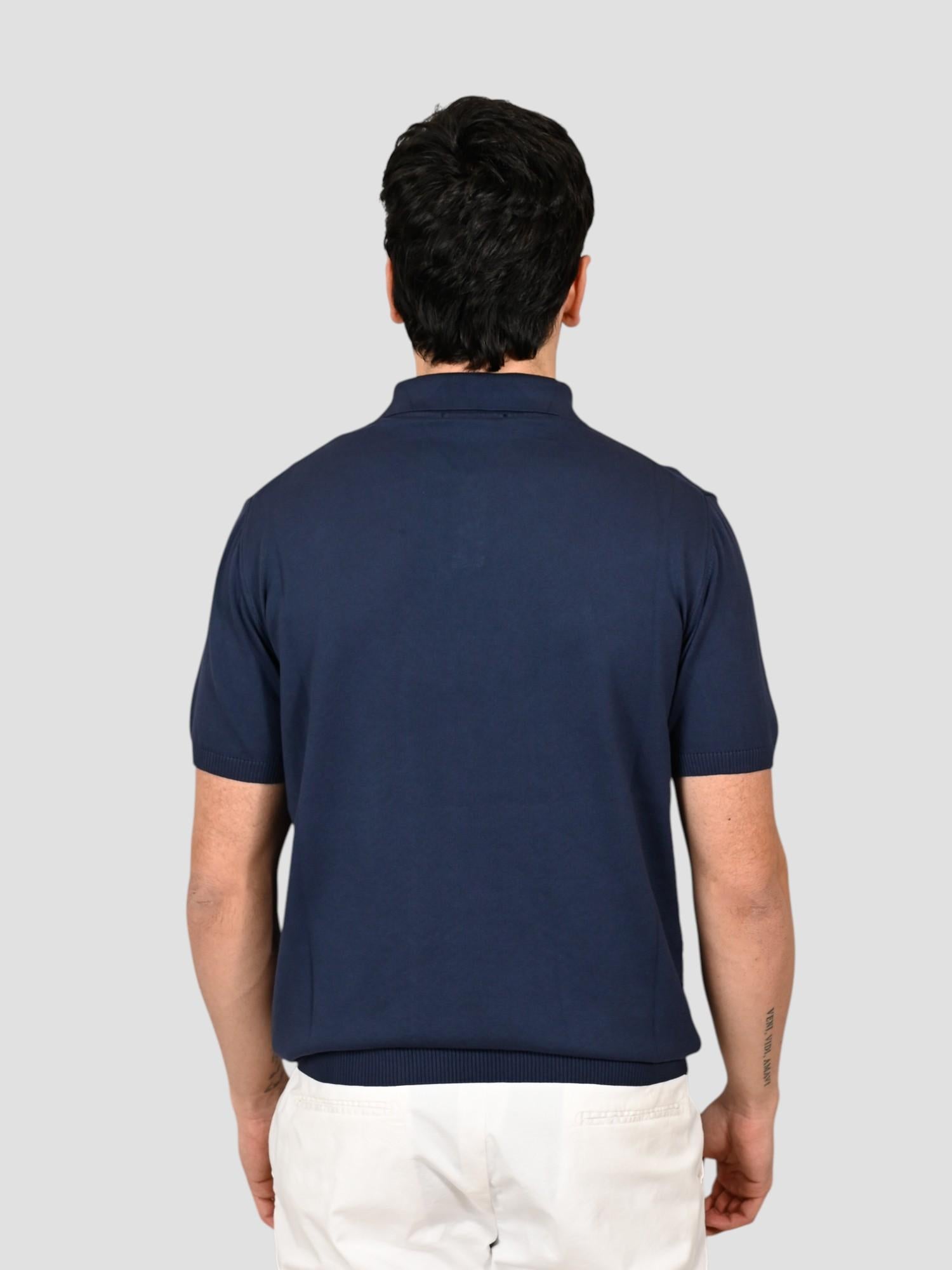 Polo basket blu WO 0861 WO 0861 0923 WOOL & CO.