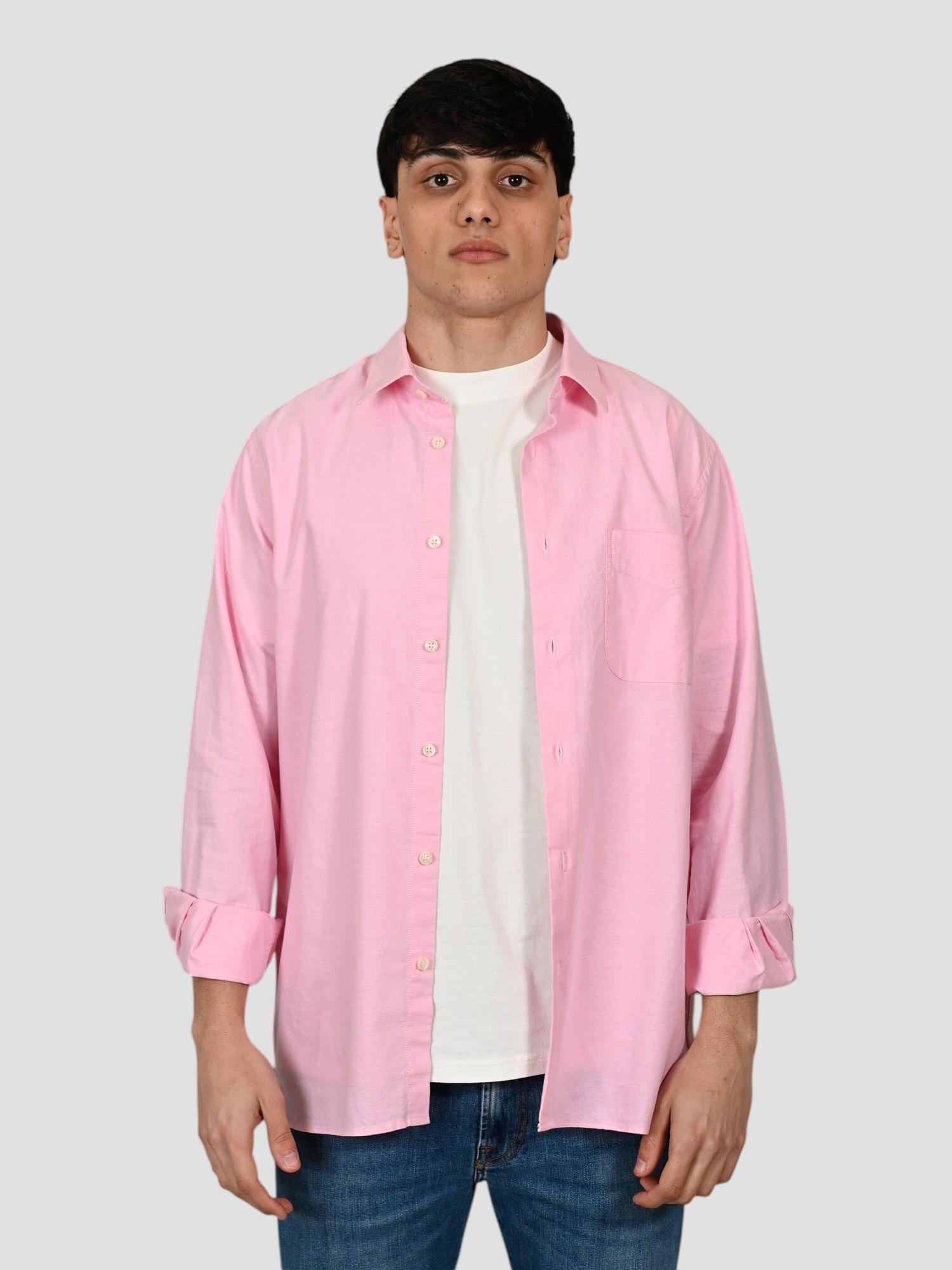 Shirt button down OXFORD NEW stripe SHIRT BOTTON WHITE PINK ROY ROGER'S