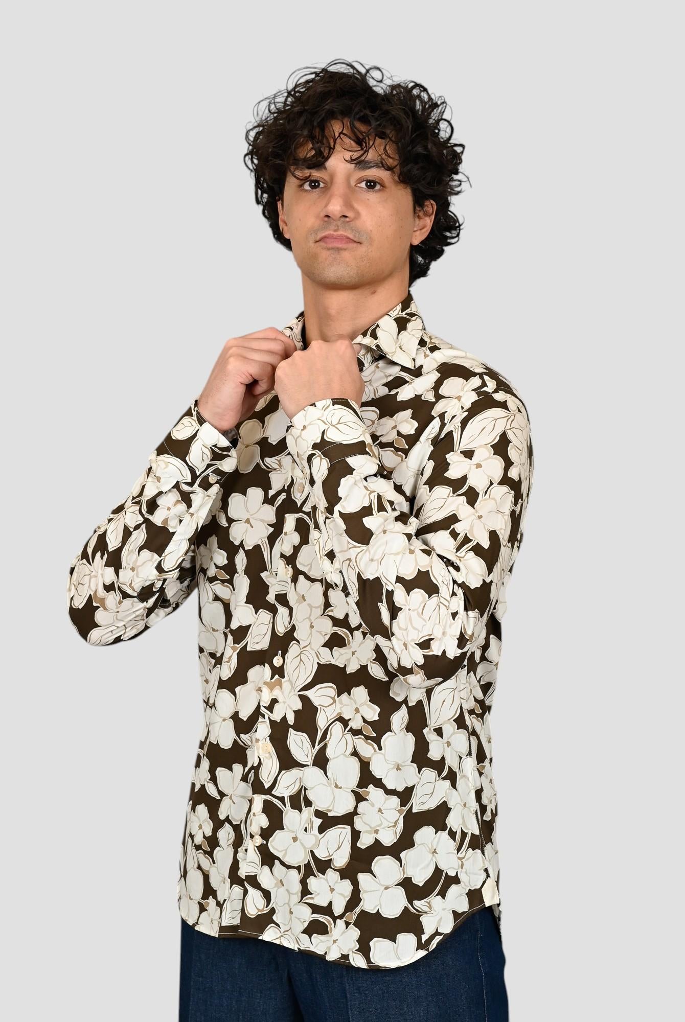 Camicia floreale 1RSYMTS puro cotone 1RSYMTS FR3 TINTORIA MATTEI