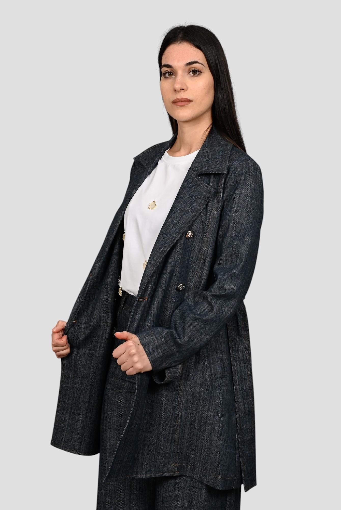 Trench denim WW31604 effetto denim WW31604 DENIM WHITE WISE