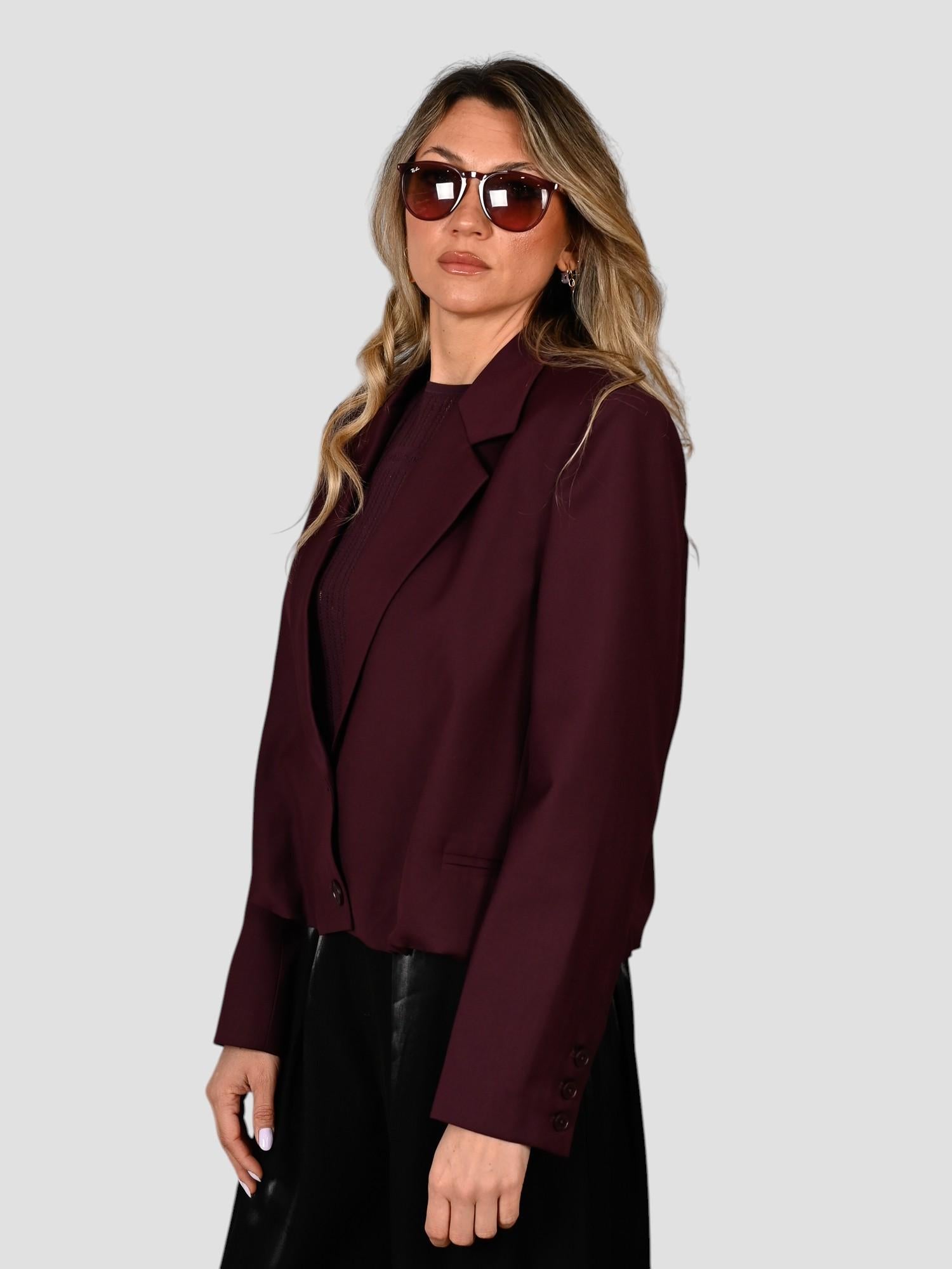 Blazer corto J093 T007 fondo balloon J093-T007 PRUGNA ISABELLE BLANCHE PARIS