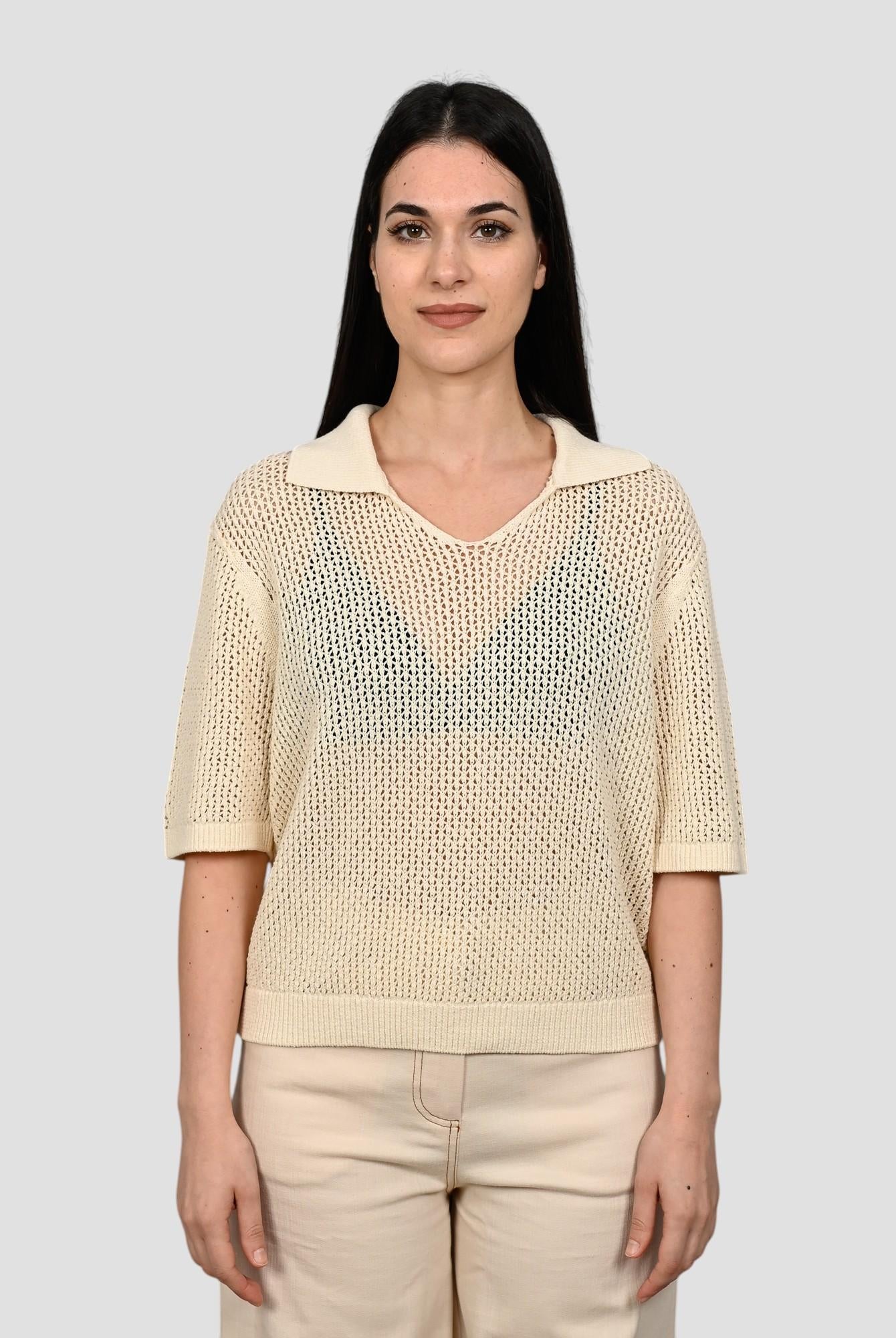 Polo ecrù ARGANALF maglia skipper ARGANAFL 990 RAFFIA ECOALF
