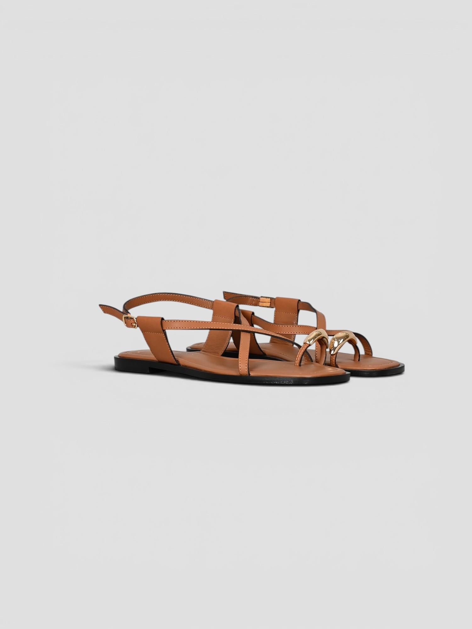 Sandalo cuoio 8176 TAN incrocio 8176 TAN CORRIDONI MILANO