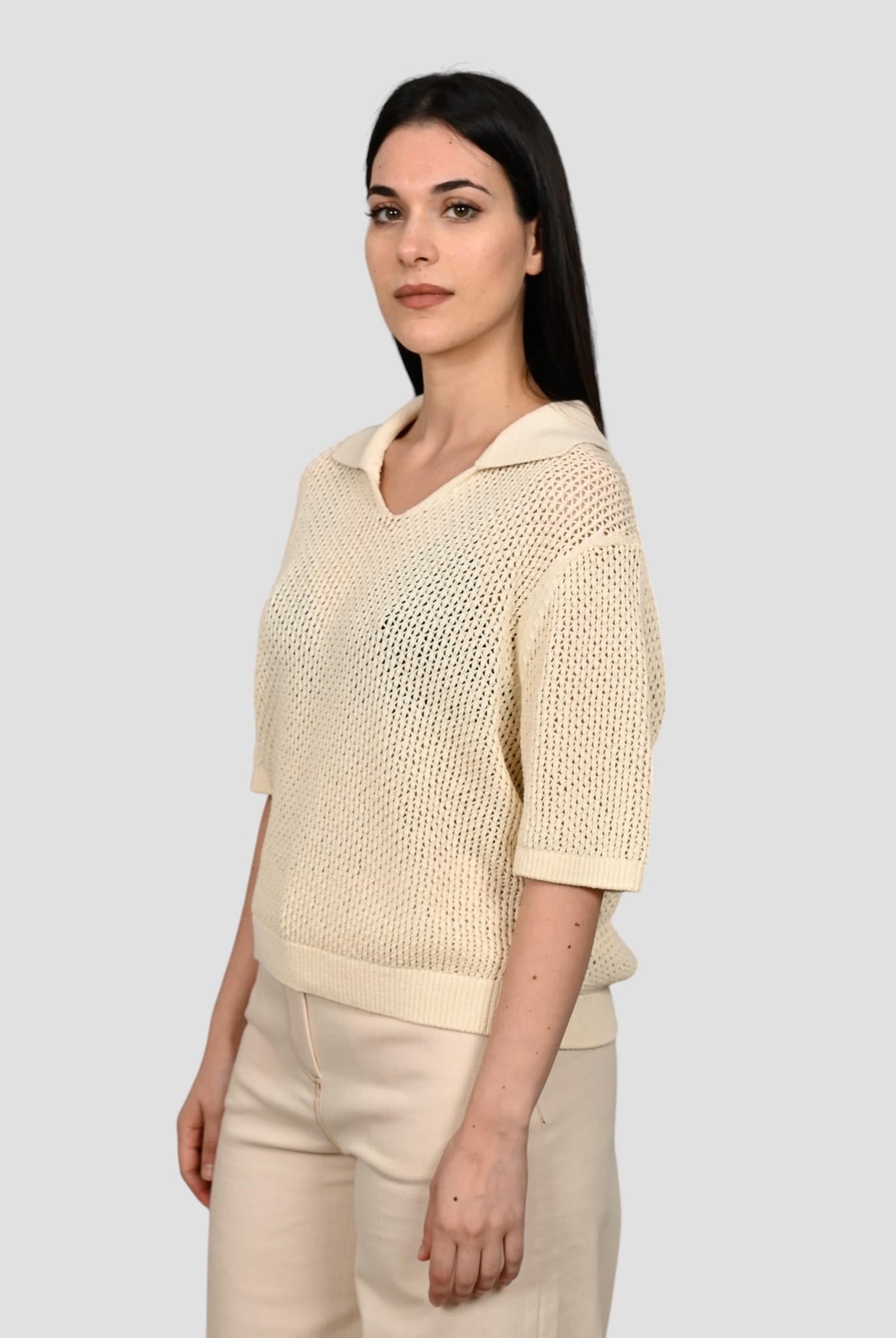 Polo ecrù ARGANALF maglia skipper ARGANAFL 990 RAFFIA ECOALF