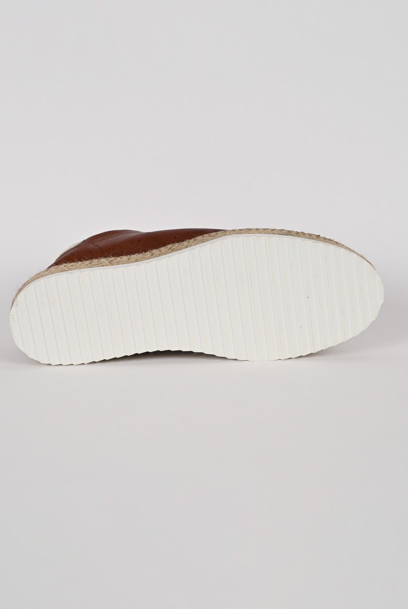 Espadrillas stringata LYON CUT BROWN pelle lavata LYON CUT BROWN LAGOA