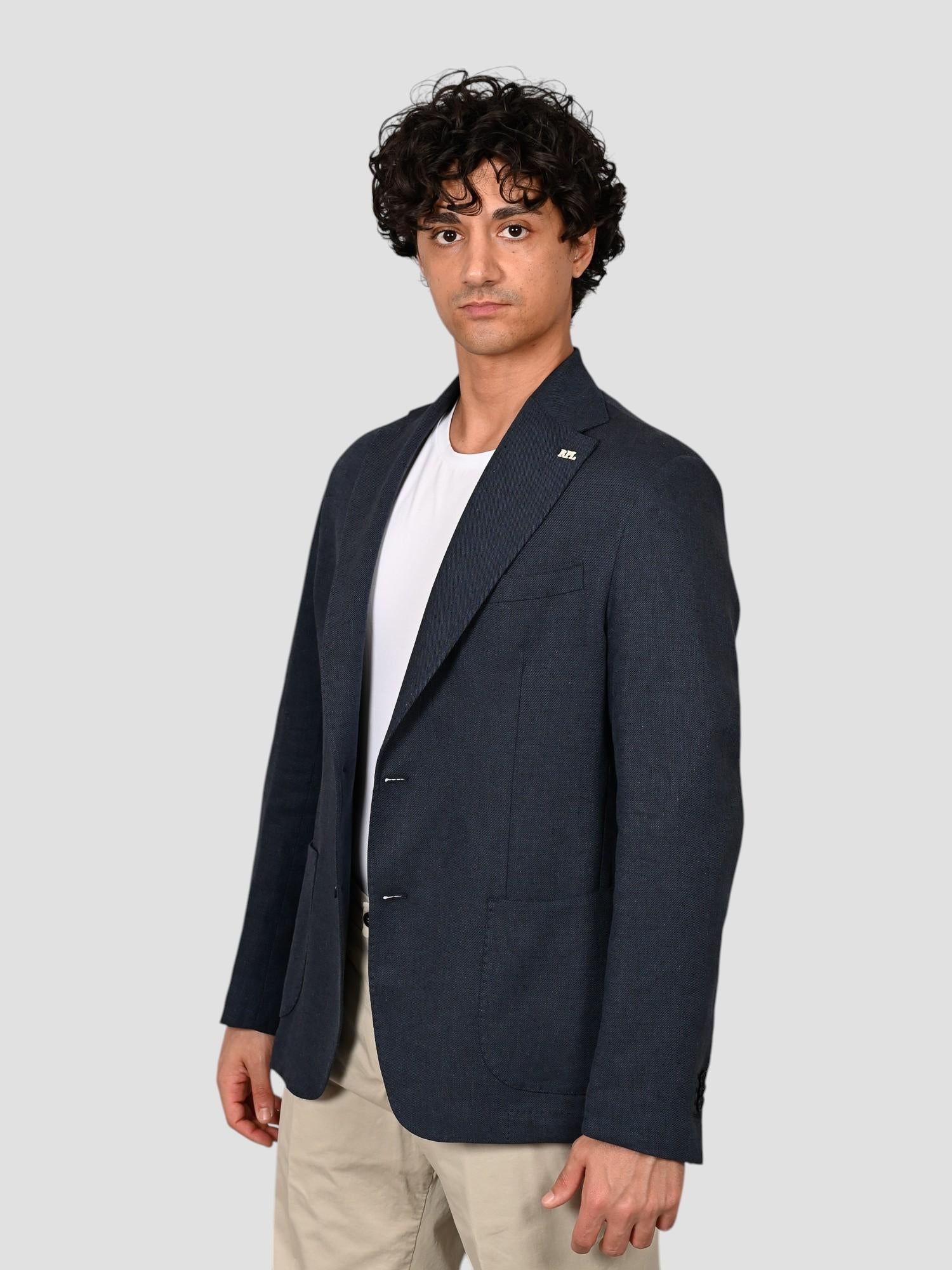 Blazer blu navy G13/1 RZ0 blend linen G13/1 RZ0 BLU RPL