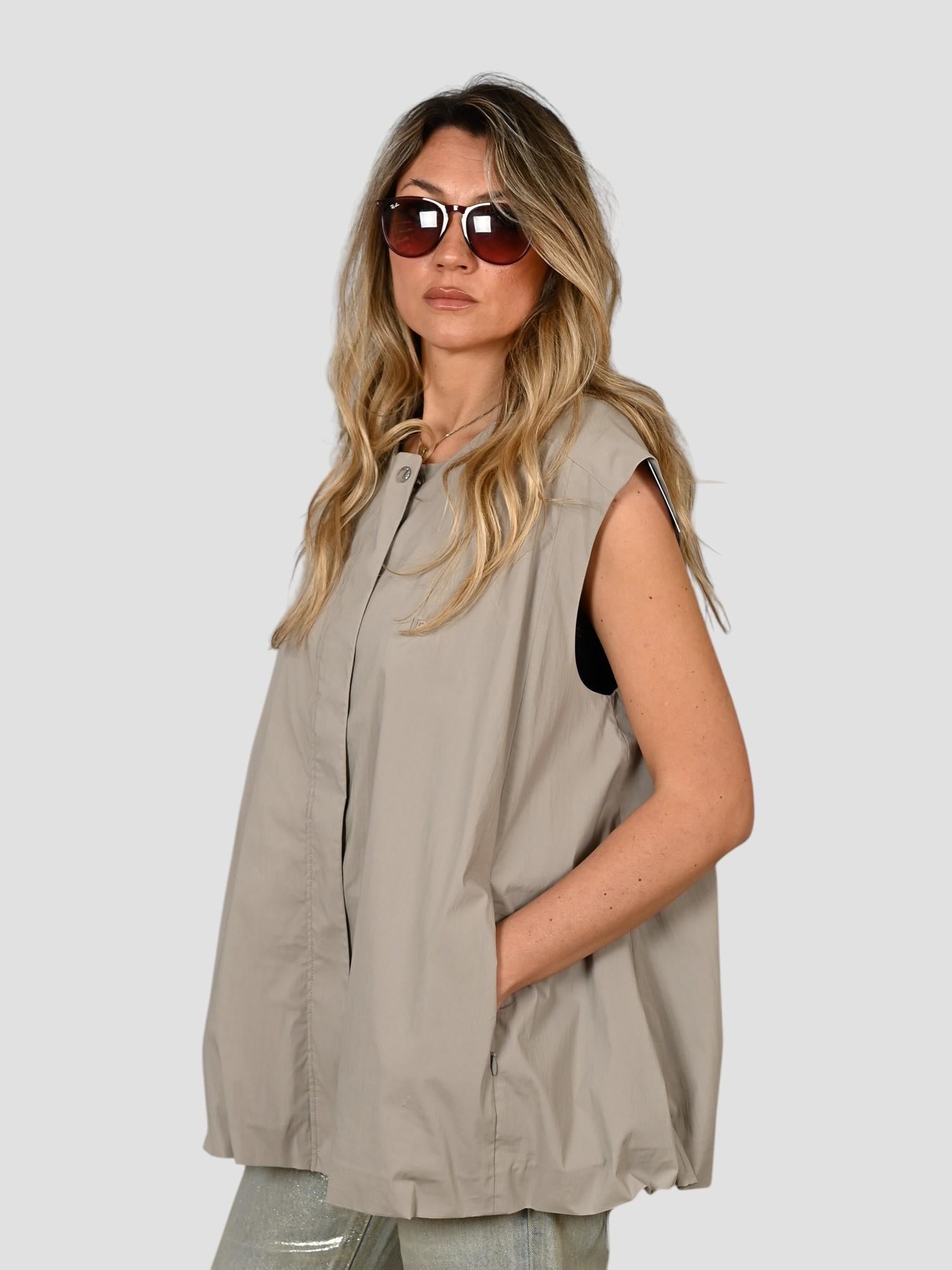 Gilet blazer J015 T002 taupe palloncino J015-T002 TAUPE ISABELLE BLANCHE PARIS