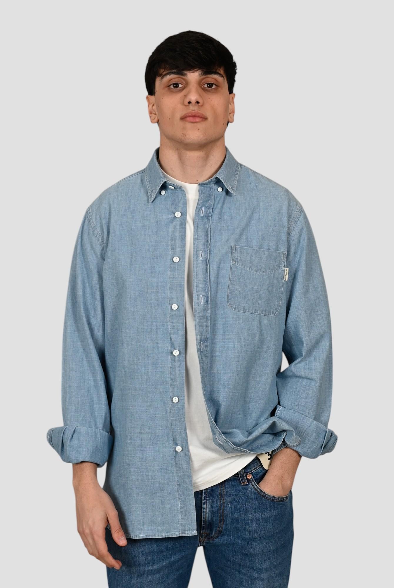 Shirt button down MAN CHAMBRAY SHIRT BOTTON BLEACH ROY ROGER'S