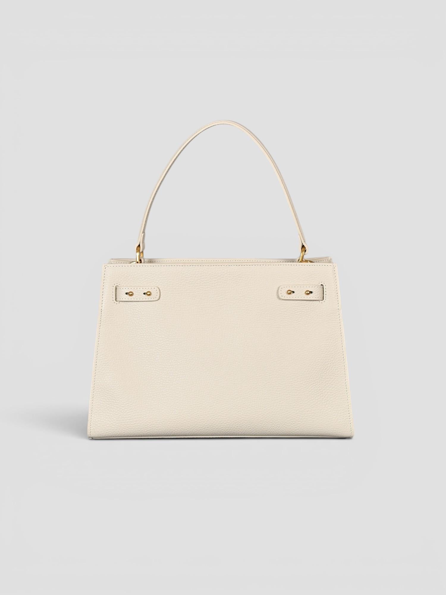 Medium shoulder VALEGRO leather ivory N61-DM-27 IVORY NO:RAE