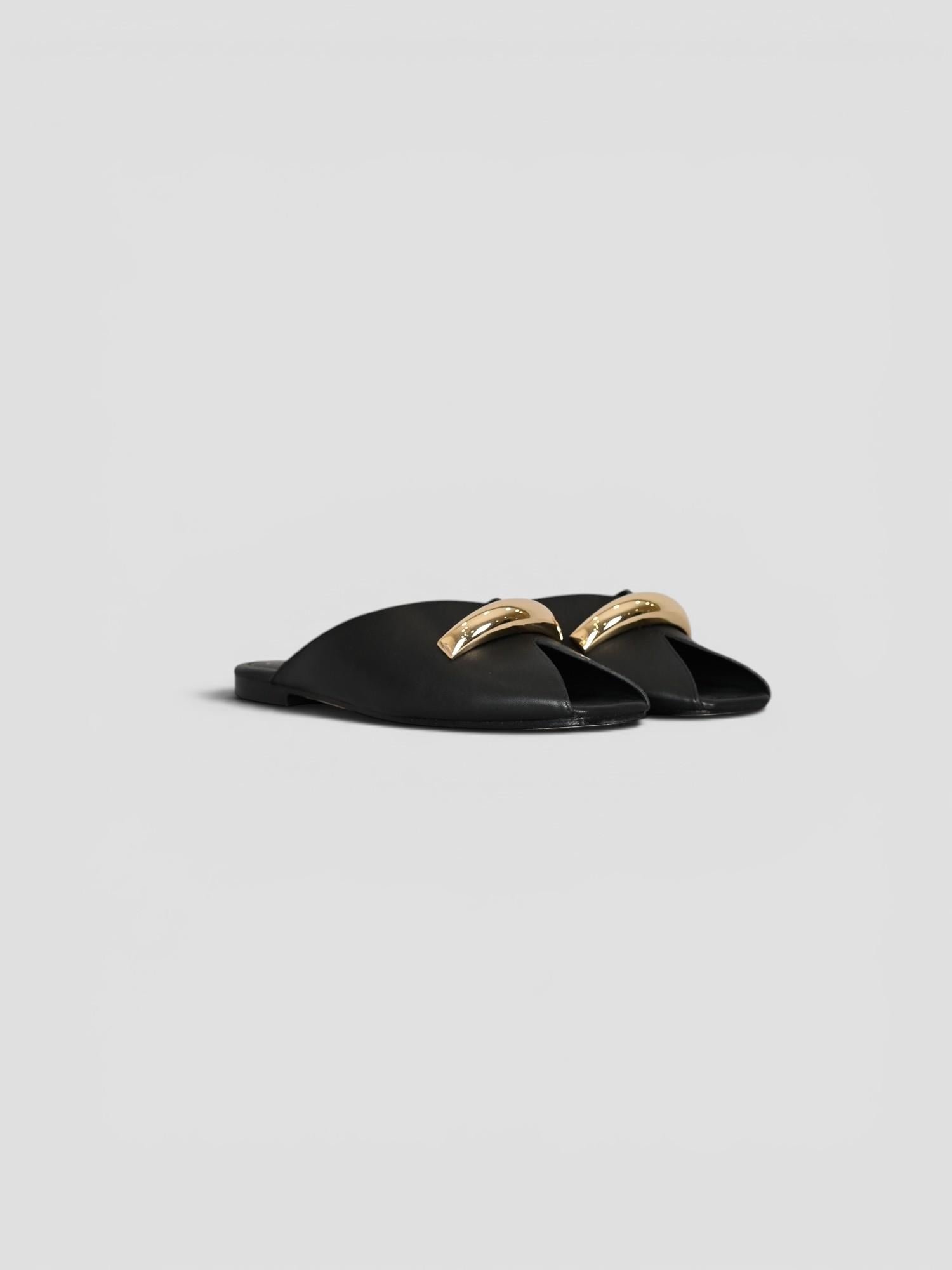 Mule pelle 8641 CHOCOLATE inserto metallico 8641 BLACK CORRIDONI MILANO
