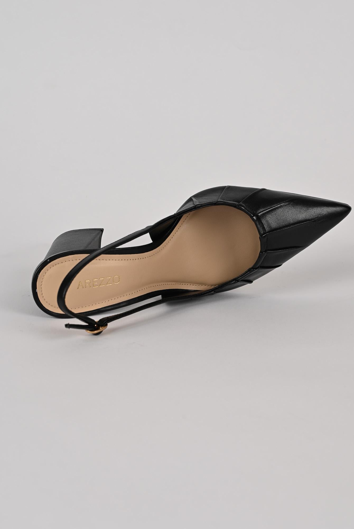 Slingback donna nero block heel A1129000 30001 AREZZO