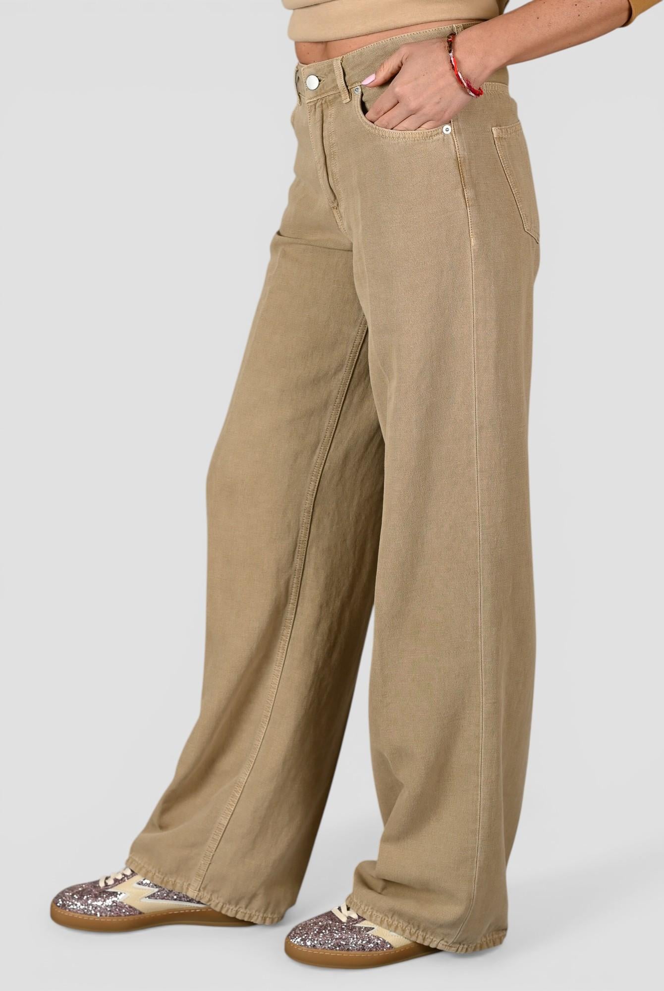 Pantalone sabbia ANNA 2410 wide leg ANNA 2410C0184 T0003 SIVIGLIA