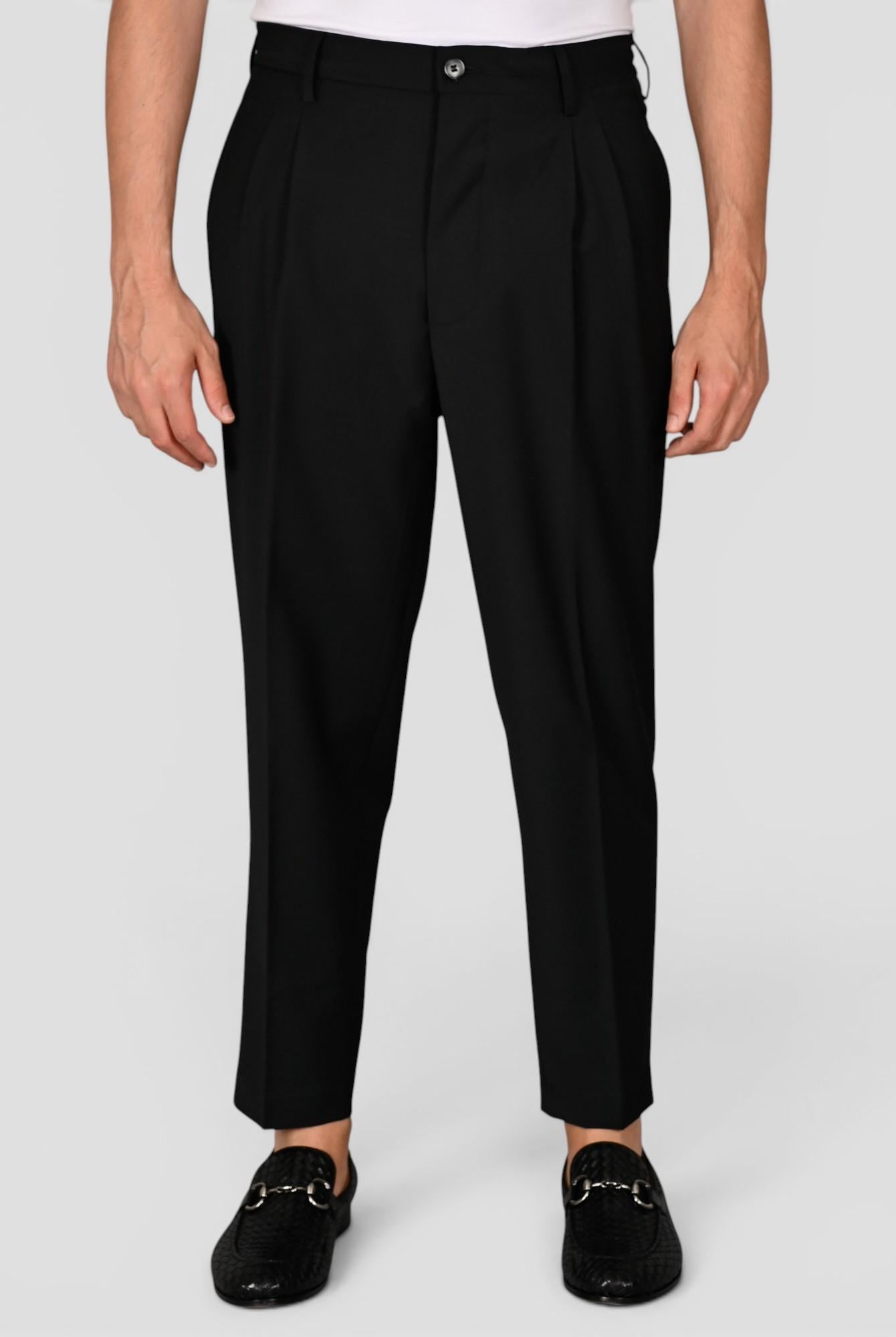 Panatalone nero FRANCESCOT 244 fresco lana FRANCESCOT244 NERO VANDOM