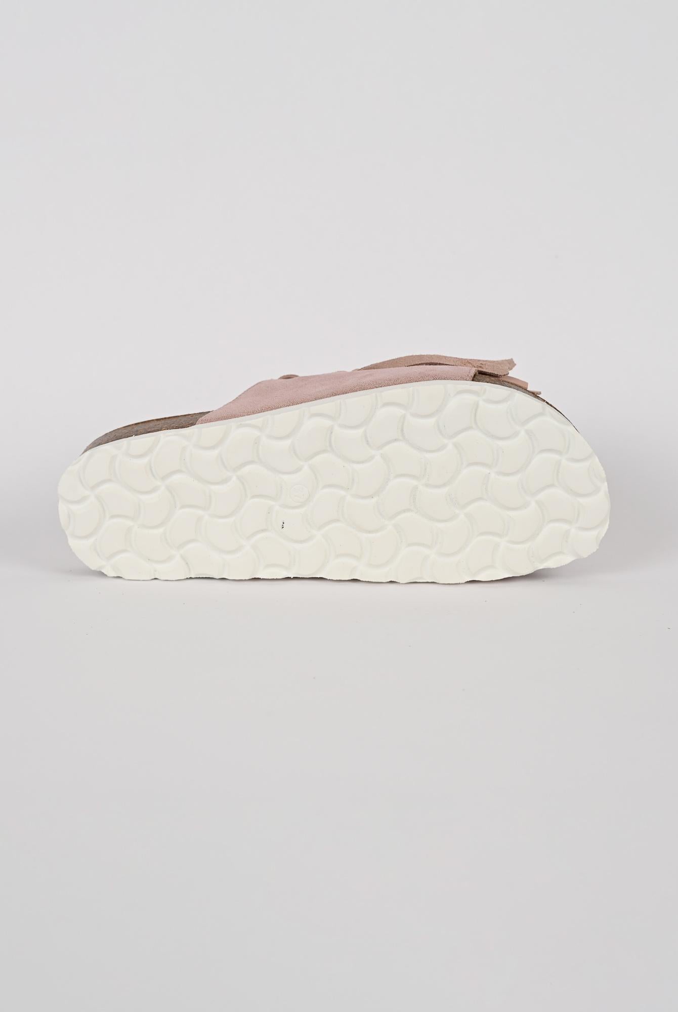 Ciabatta frange MAITE PASTEL suede cipria MAITE PASTEL CIPRIA LAGOA