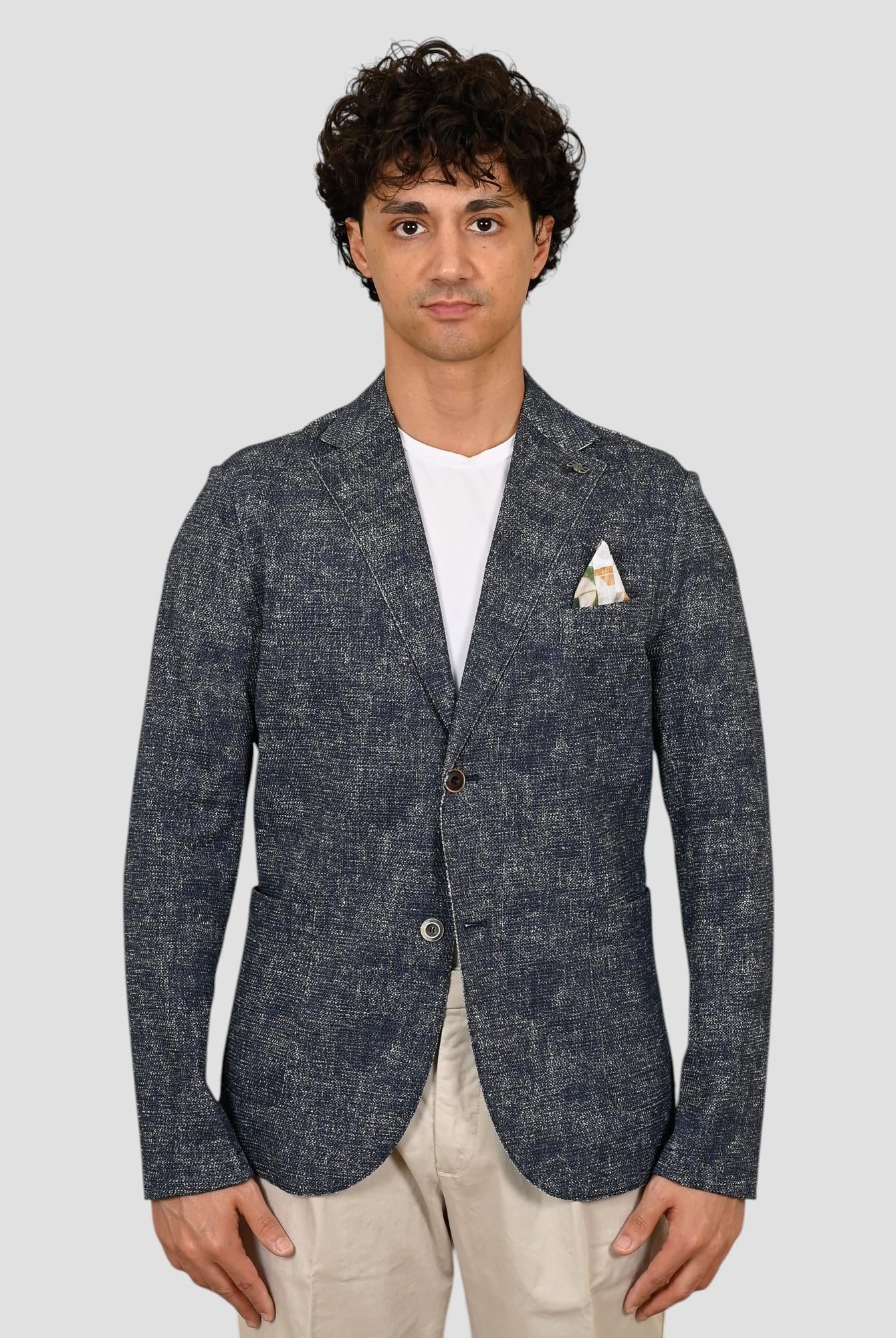 Giacca monopetto EASYX585 BLU lavorazione maglia EASYX585 BLU BOB