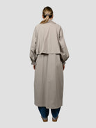 Spolverino lungo J031 T002 dettagli arricciati J031-T002 GRIGIO ISABELLE BLANCHE PARIS 