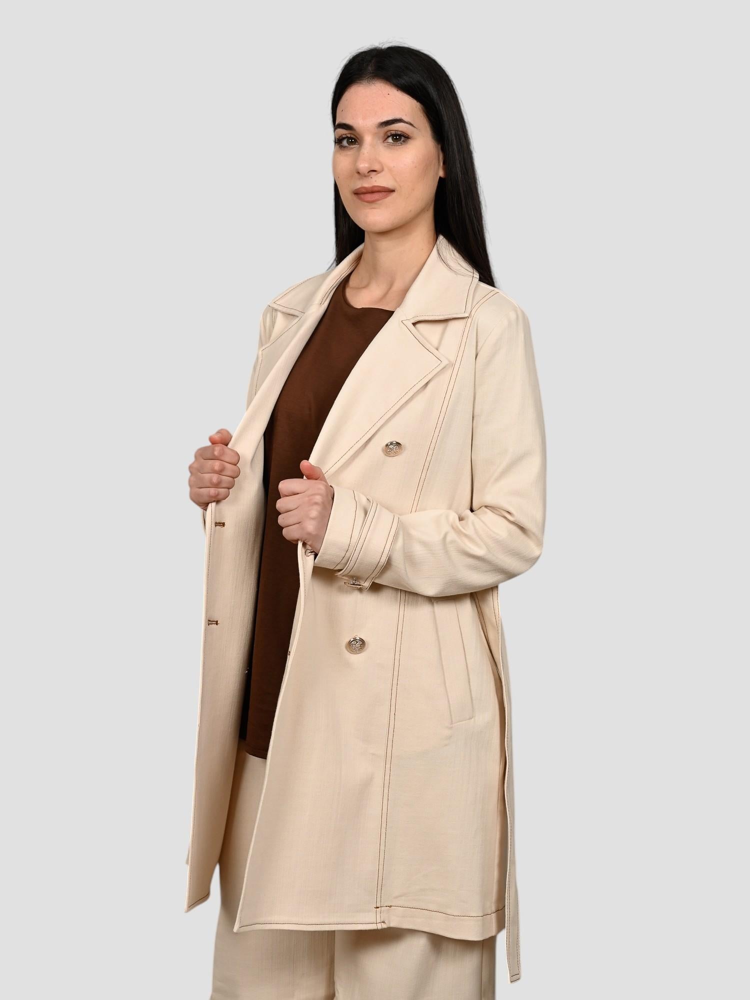 Trench panna WW31604 effetto denim WW31604 PANNA WHITE WISE 