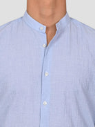 Camicia coreana ZF24 8163 seersucker celeste ZF248163 001 MARCUS 
