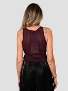 Top traforato M143 F004 royal brown M143-F004 ROYAL BROWN ISABELLE BLANCHE PARIS 