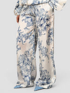 Pantalone rasatello S25P8110 floreale con coulisse S25P810 FLOREALE TENSIONE IN 