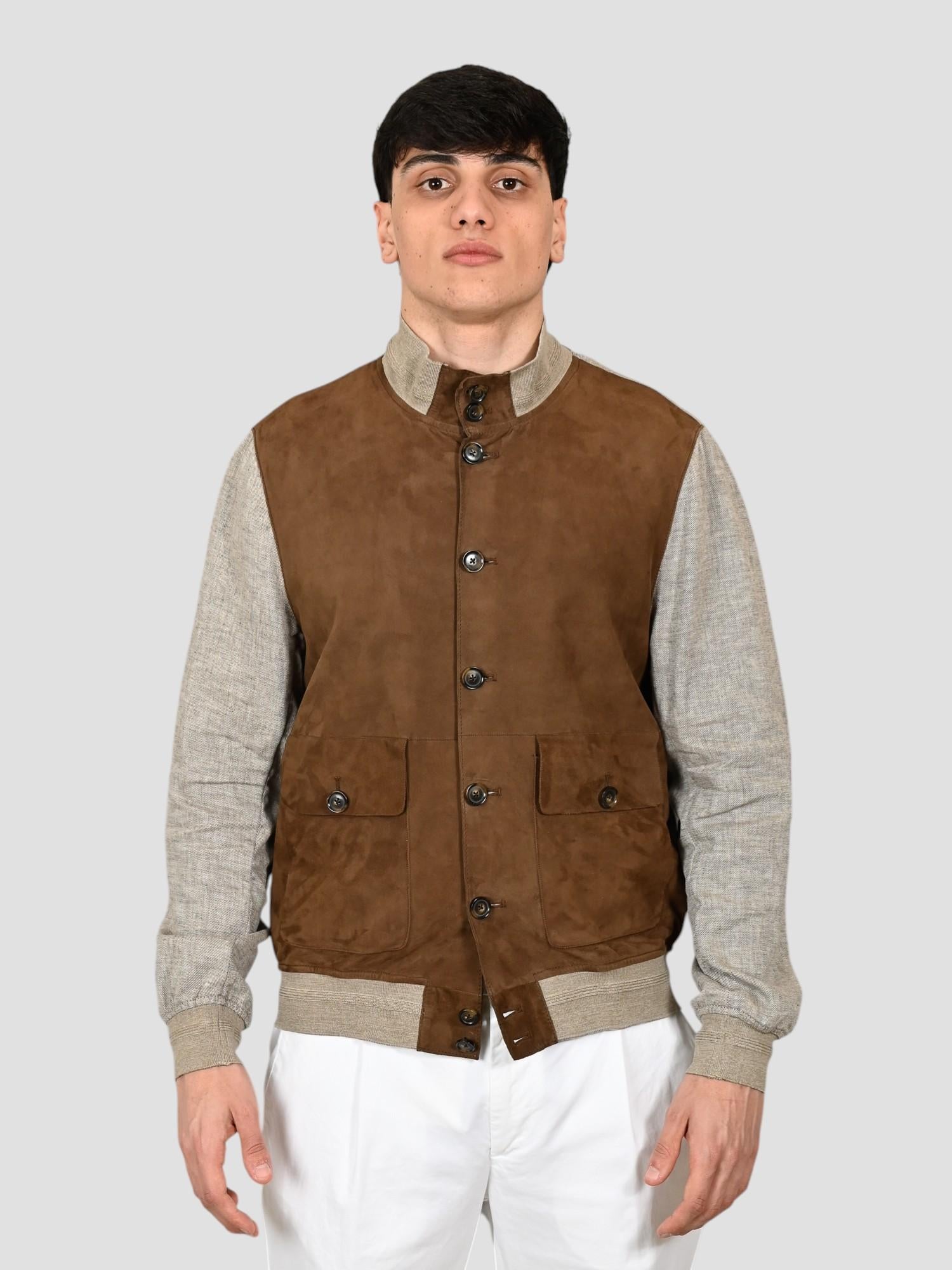 Giubbino WINSTON TWILL suede pecan WINSTON TWILL PECAN THE JACK LEATHERS 