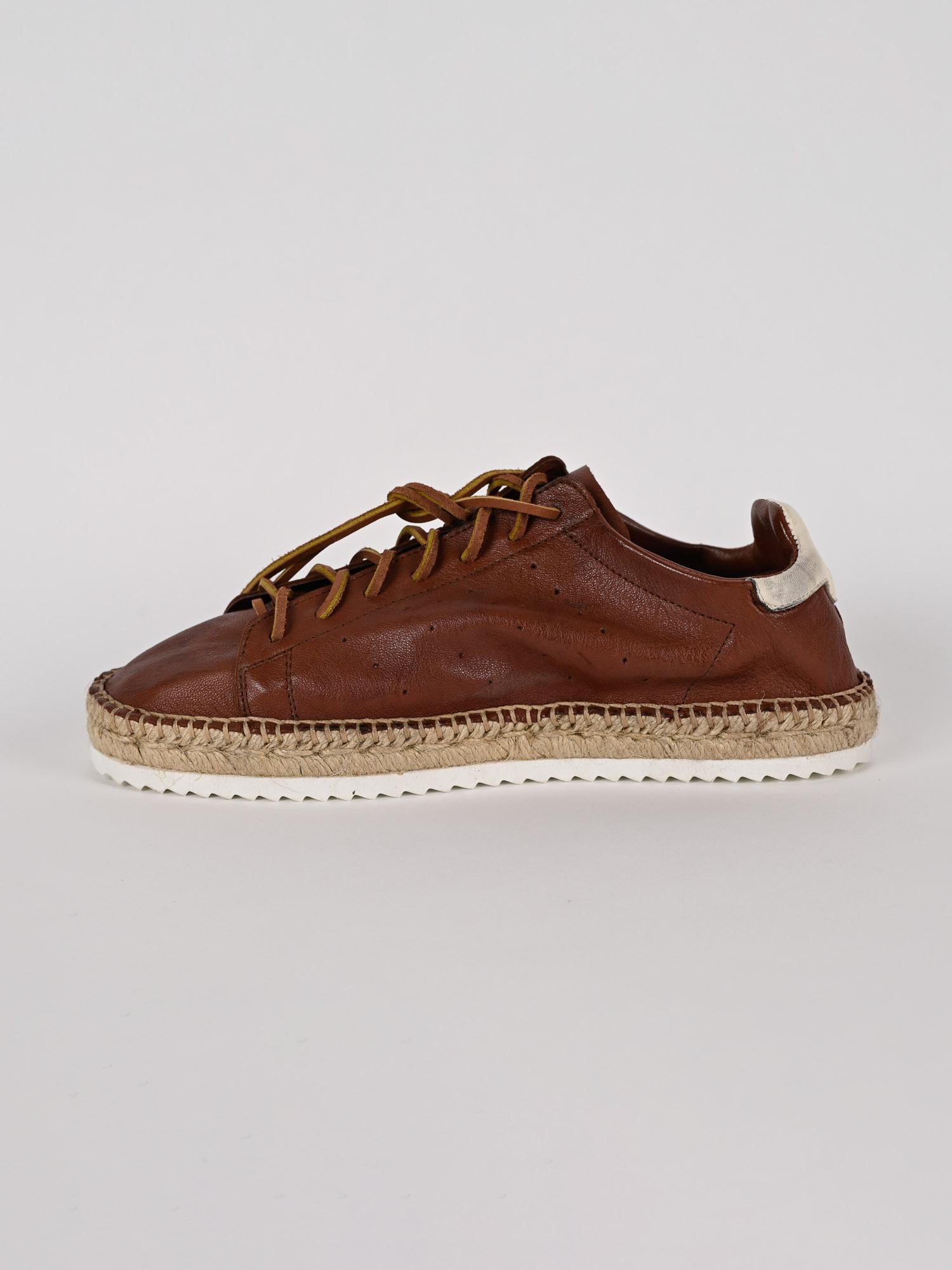 Espadrillas stringata LYON CUT BROWN pelle lavata LYON CUT BROWN LAGOA 
