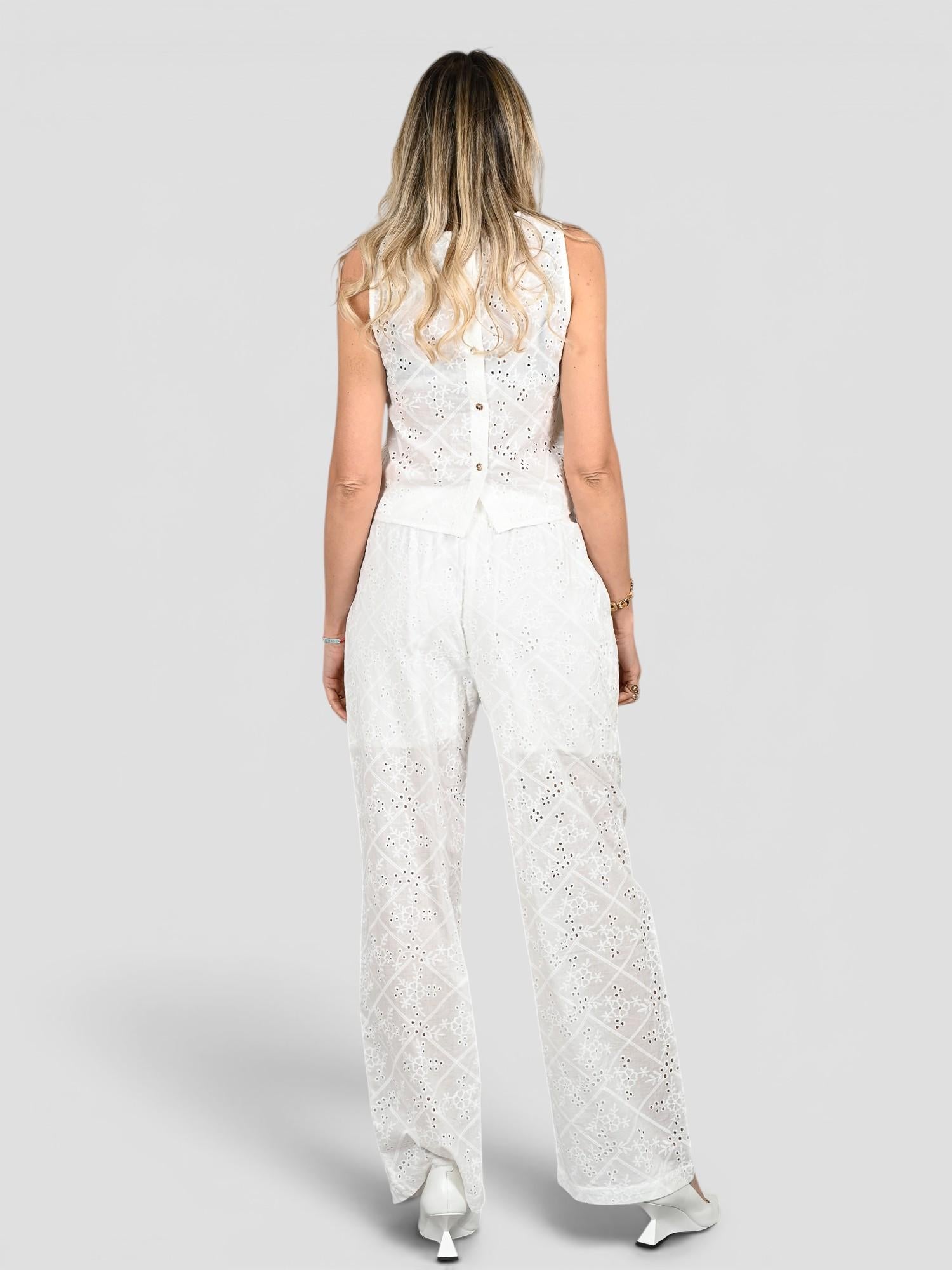 Casacca top WW31501 bianco pizzo sangallo WW31501 BIANCO WHITE WISE 