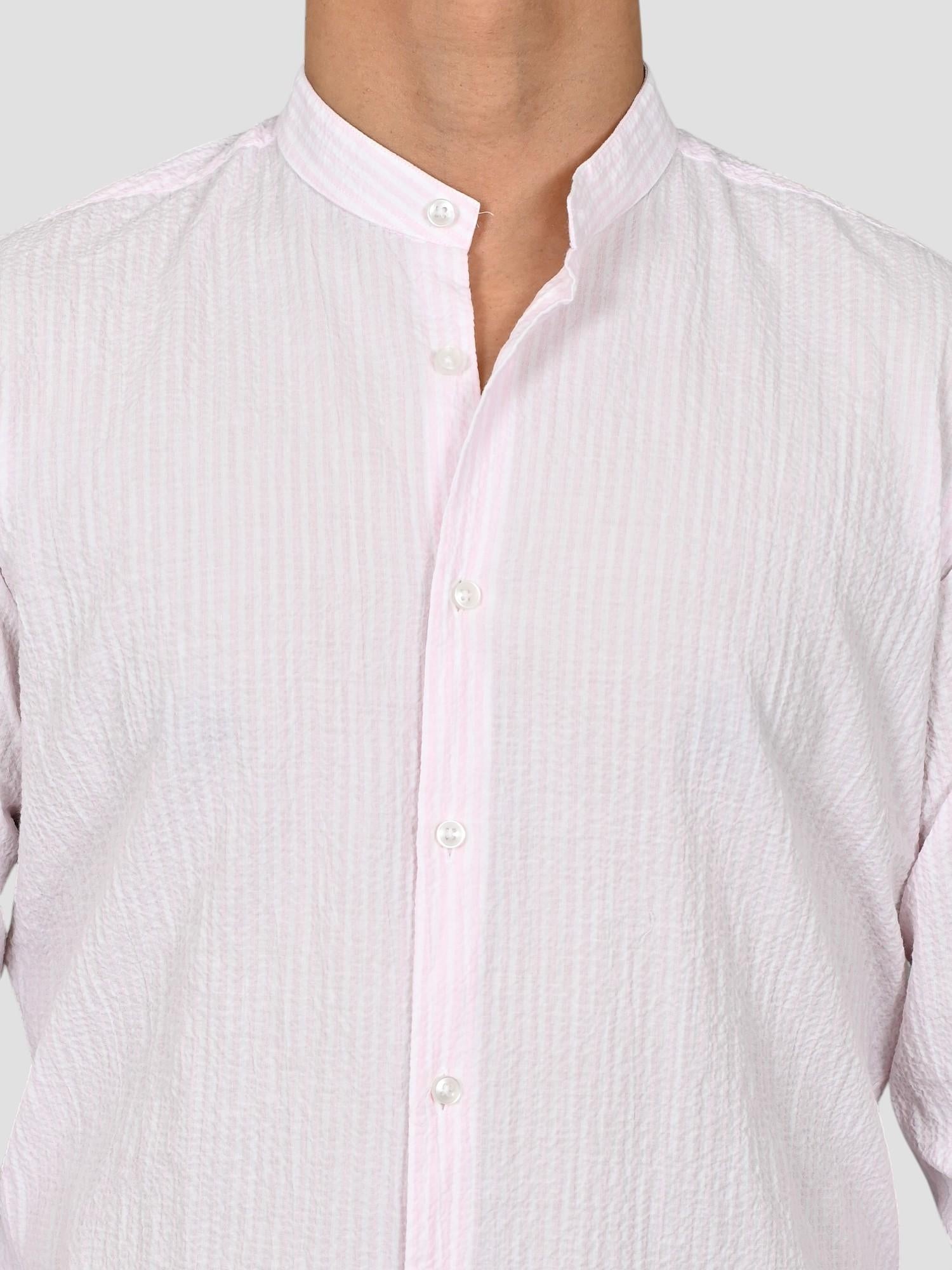 Camicia coreana ZF24 8158 rigata rosa ZF248158 002 MARCUS 