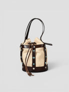 Bucket bag in pelle e rafia artigianale CESTINO RAFIA ALBERTO LUTI 