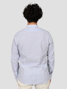 Camicia coreana ZF24 8158 rigata blu ZF248158 004 MARCUS 