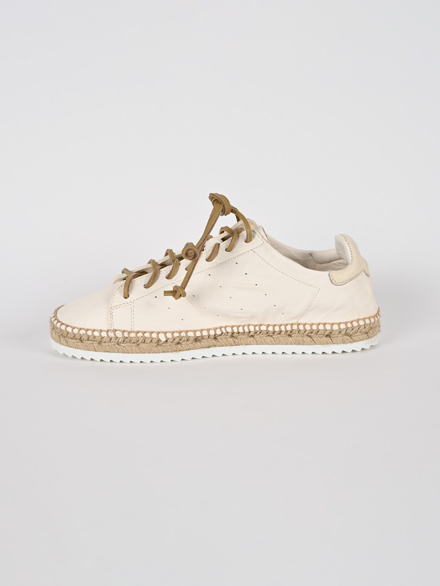 Espadrillas stringata LYON CUT BIANCO pelle lavata LYON CUT BIANCO LAGOA 